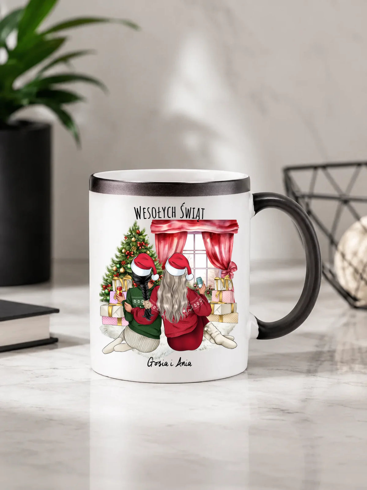 Kubek magiczny świąteczny - prezent dla przyjaciółki - 2-4 przyjaciółek - personalizowany PR06