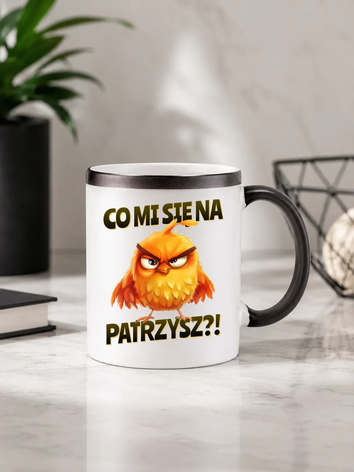 Śmieszny kubek magiczny - Prezent dla chłopaka kolegi - Co mi się na ptaka patrzysz DCH24
