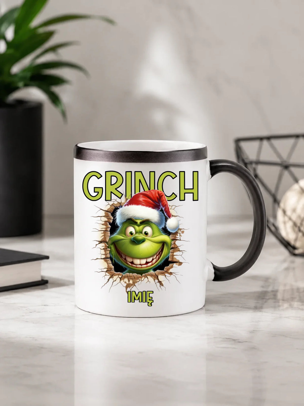 Kubek magiczny świąteczny - Grinch - personalizowany BN112