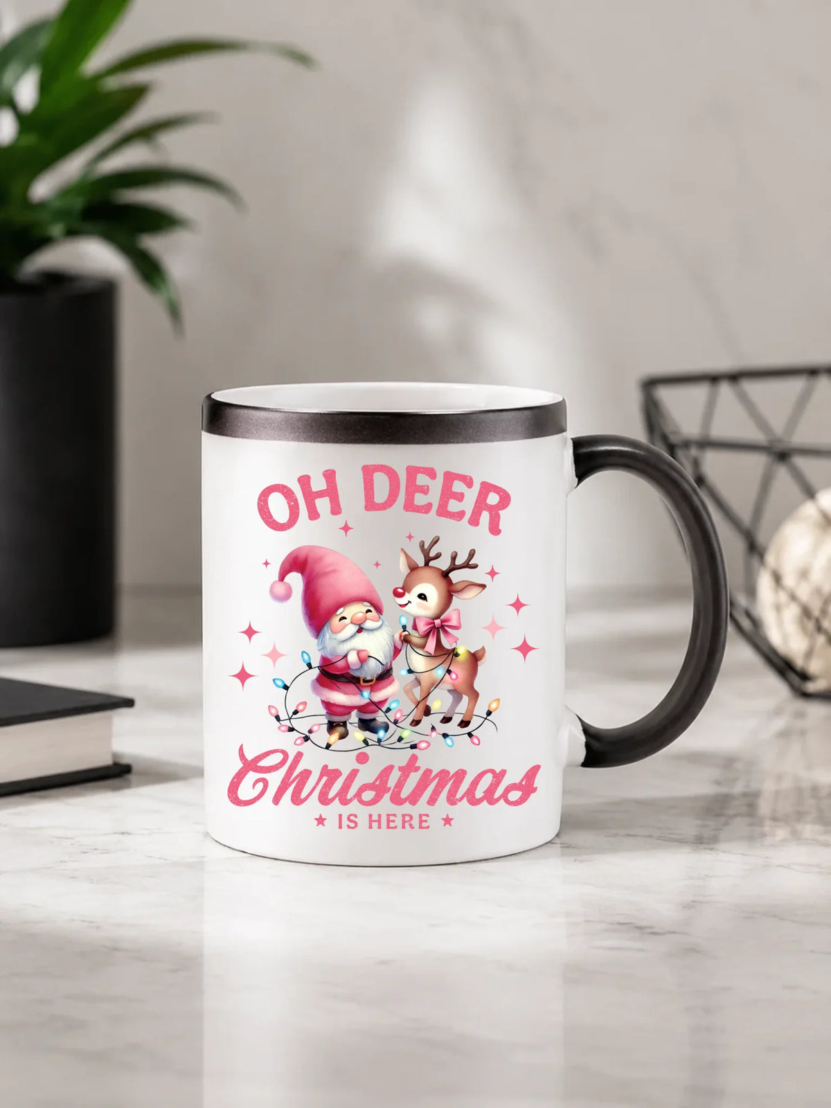 Kubek magiczny świąteczny - Oh deer Christmas is here BN59