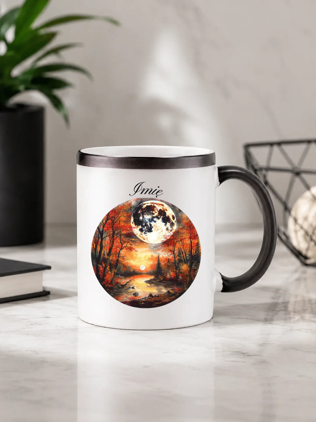 Kubek magiczny jesieniara - Pełnia księżyca - personalizowany JS10