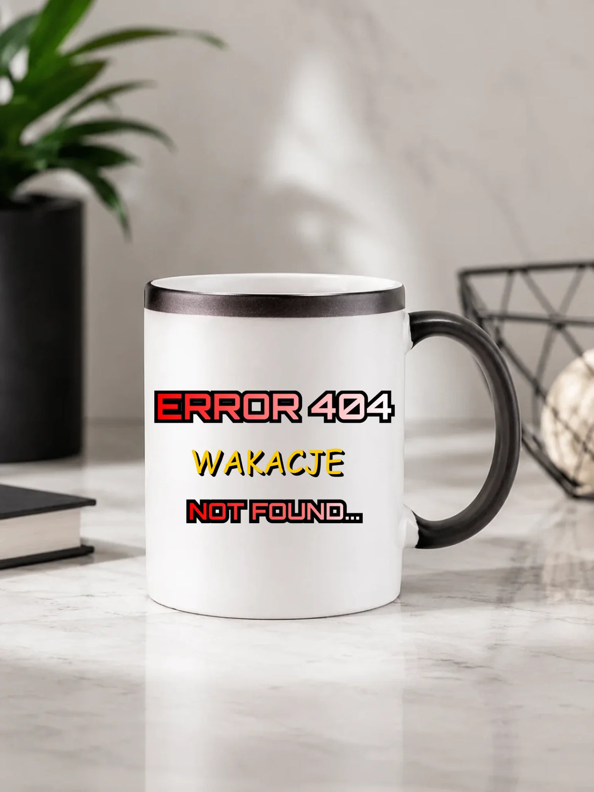 Kubek magiczny szkolny - Error 404 - śmieszny SZ15