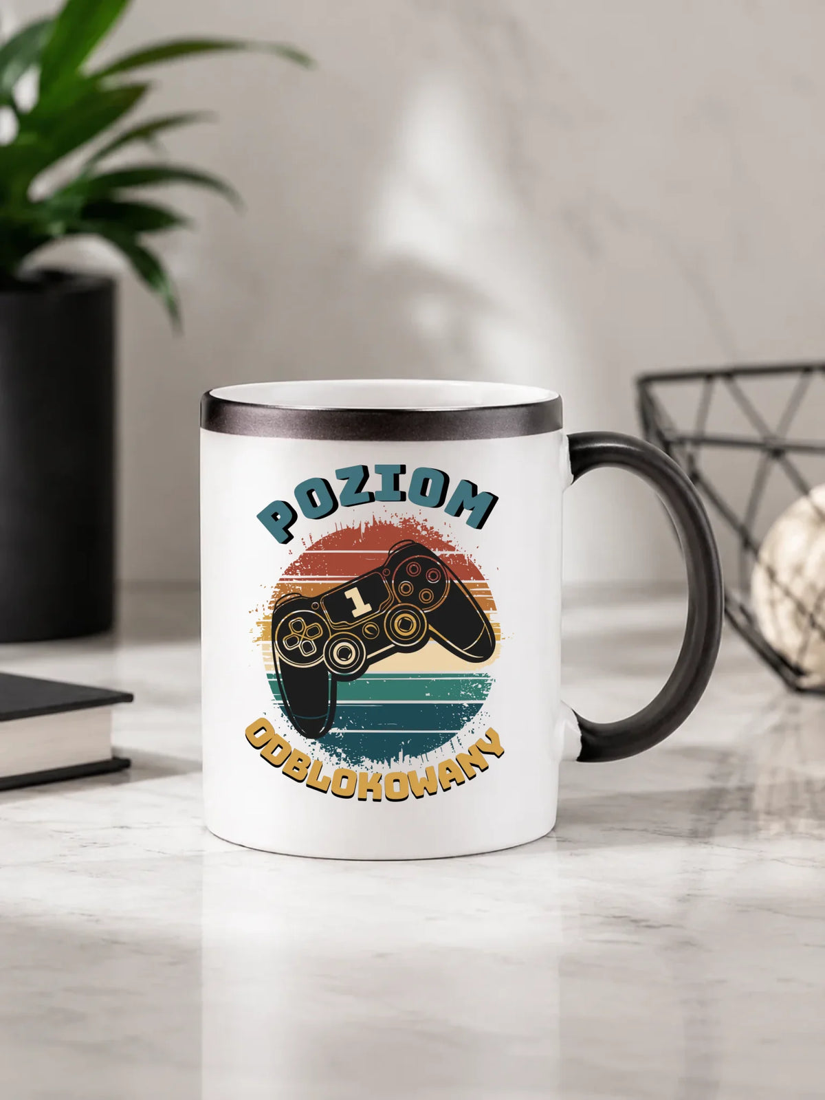 Kubek magiczny - Poziom odblokowany - gamer do szkoły - personalizowany SZ01