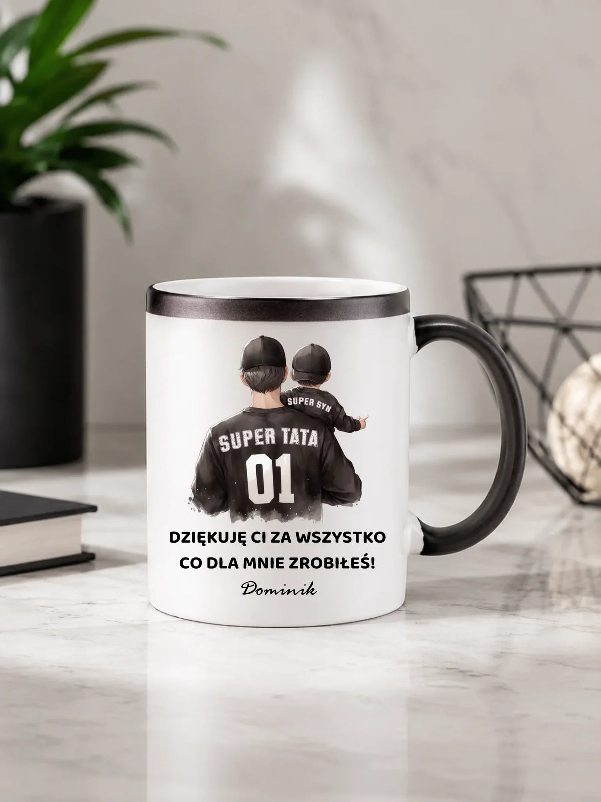 Kubek magiczny dla taty od syna - Dziękuję Ci Tato - personalizowany DT14