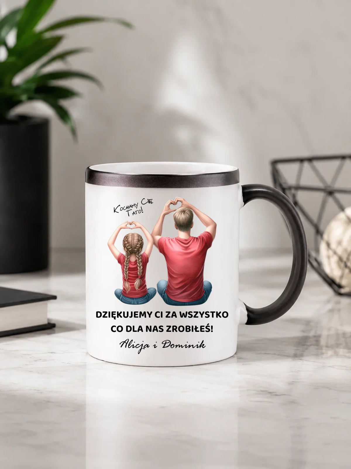 Kubek magiczny dla taty od dzieci - Dziękujemy Ci Tato - personalizowany DT14