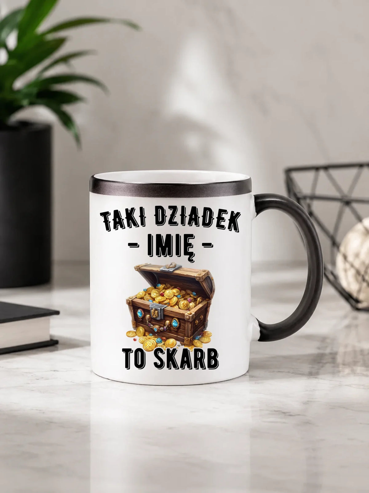 Kubek magiczny dla dziadka - Taki dziadek to skarb - personalizowany D19