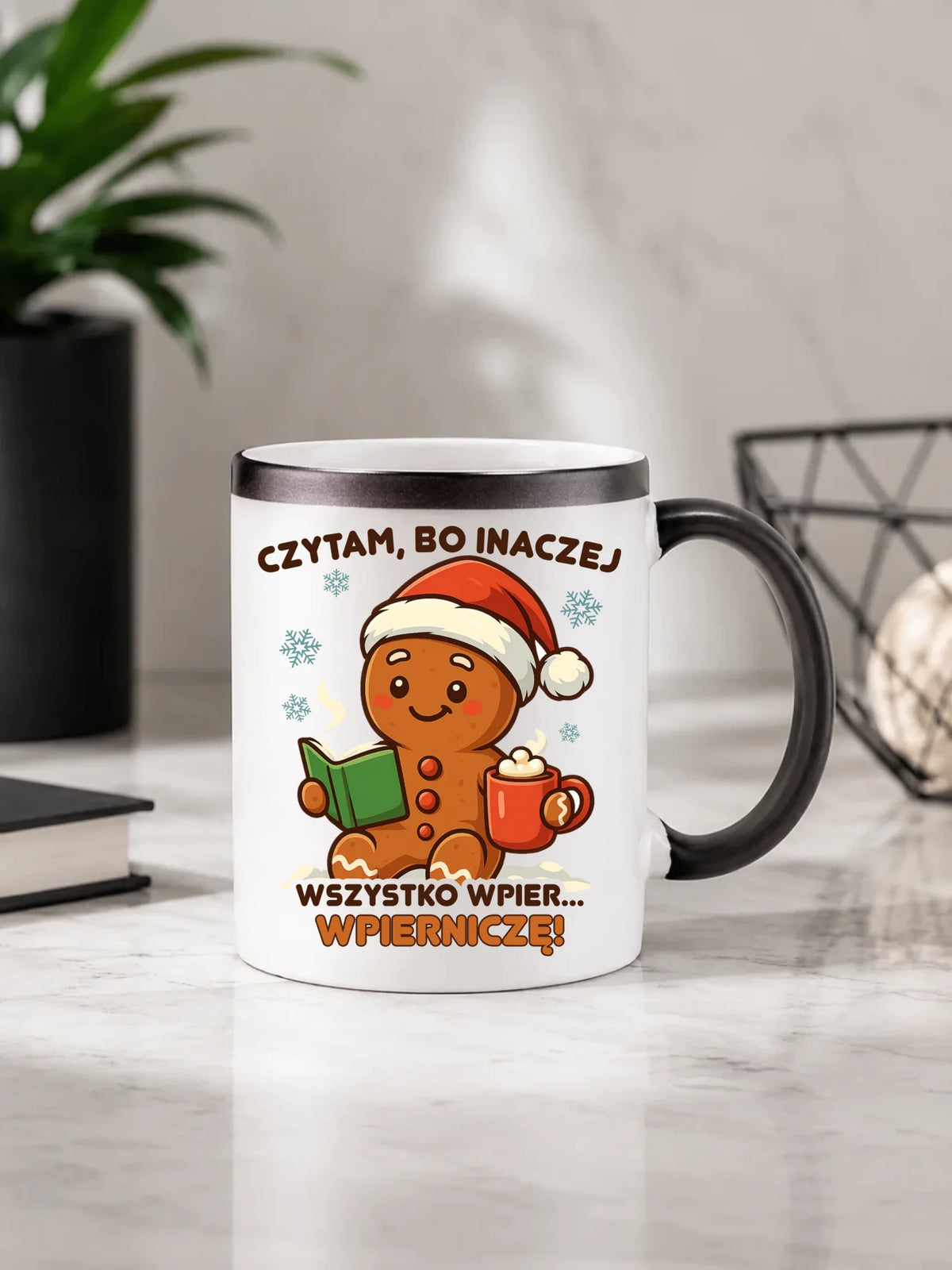 Kubek magiczny świąteczny - Czytam, bo inaczej wszystko wpier... wpierniczę BN79