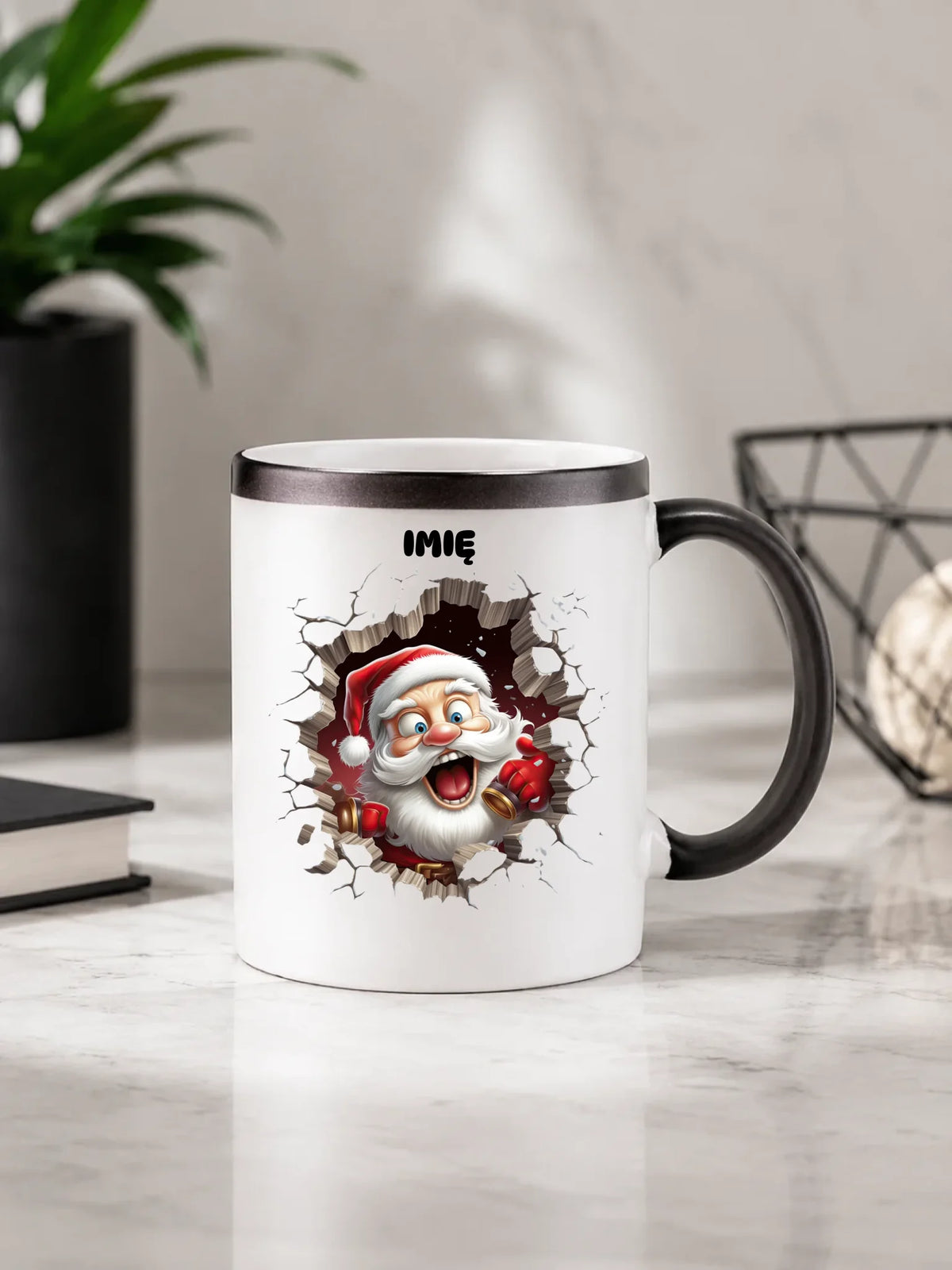 Kubek magiczny świąteczny - Mikołaj 3D - personalizowany BN85