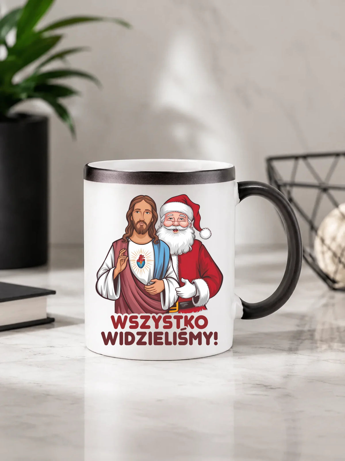 Kubek magiczny świąteczny - Jezus i Mikołaj Wszystko widzieliśmy BN89