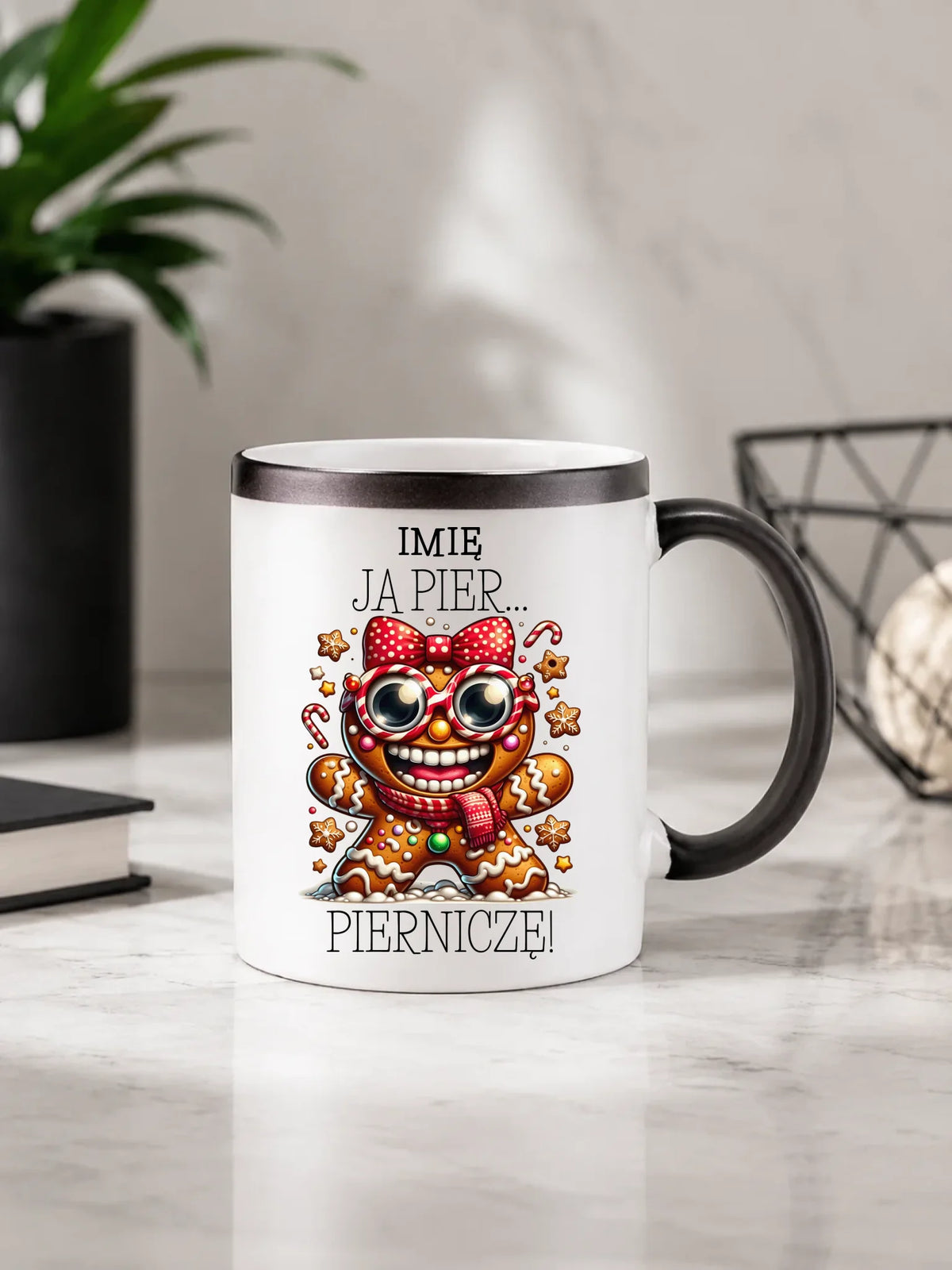 Kubek magiczny świąteczny - Babeczka Ja pierniczę - personalizowany BN95