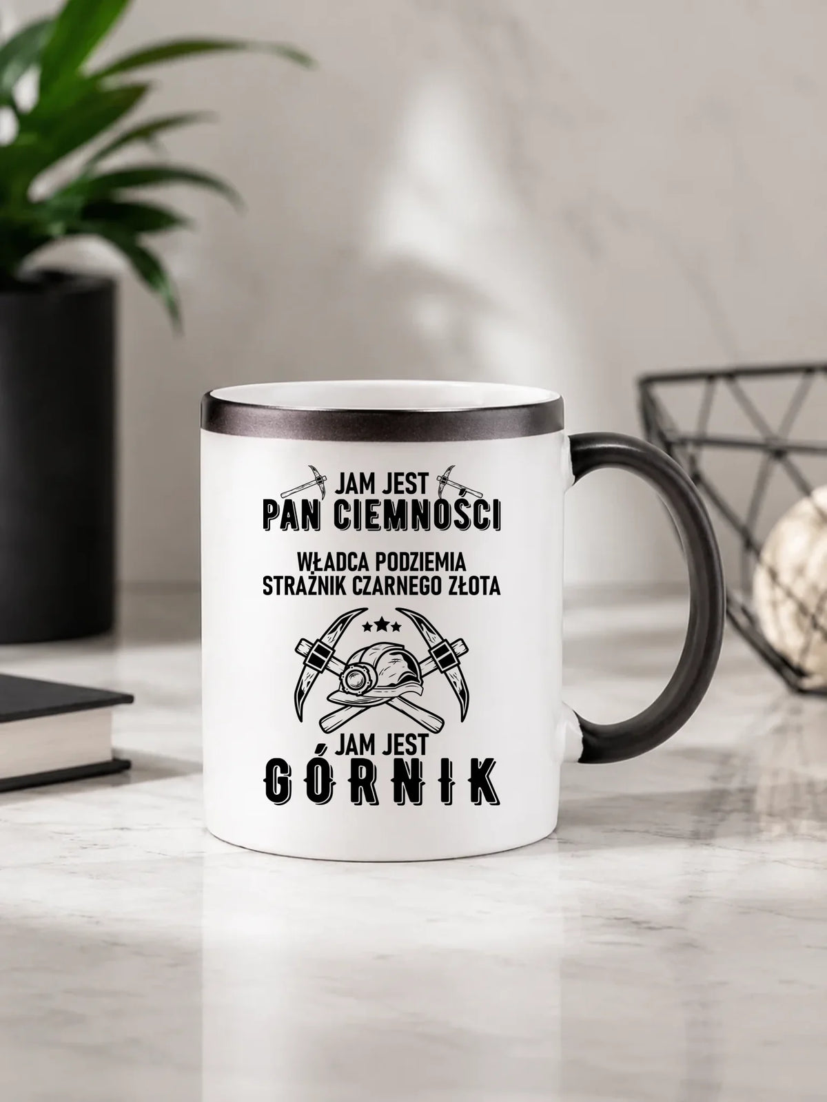 Kubek magiczny - prezent dla górnika - Pan ciemności jam jest górnik G04