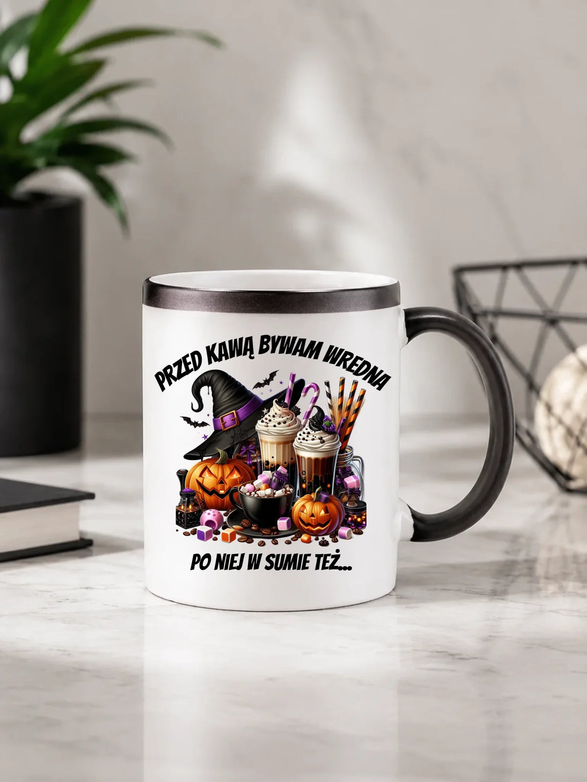 Kubek magiczny Halloween – Przed kawą bywam wredna, po niej w sumie też HL30
