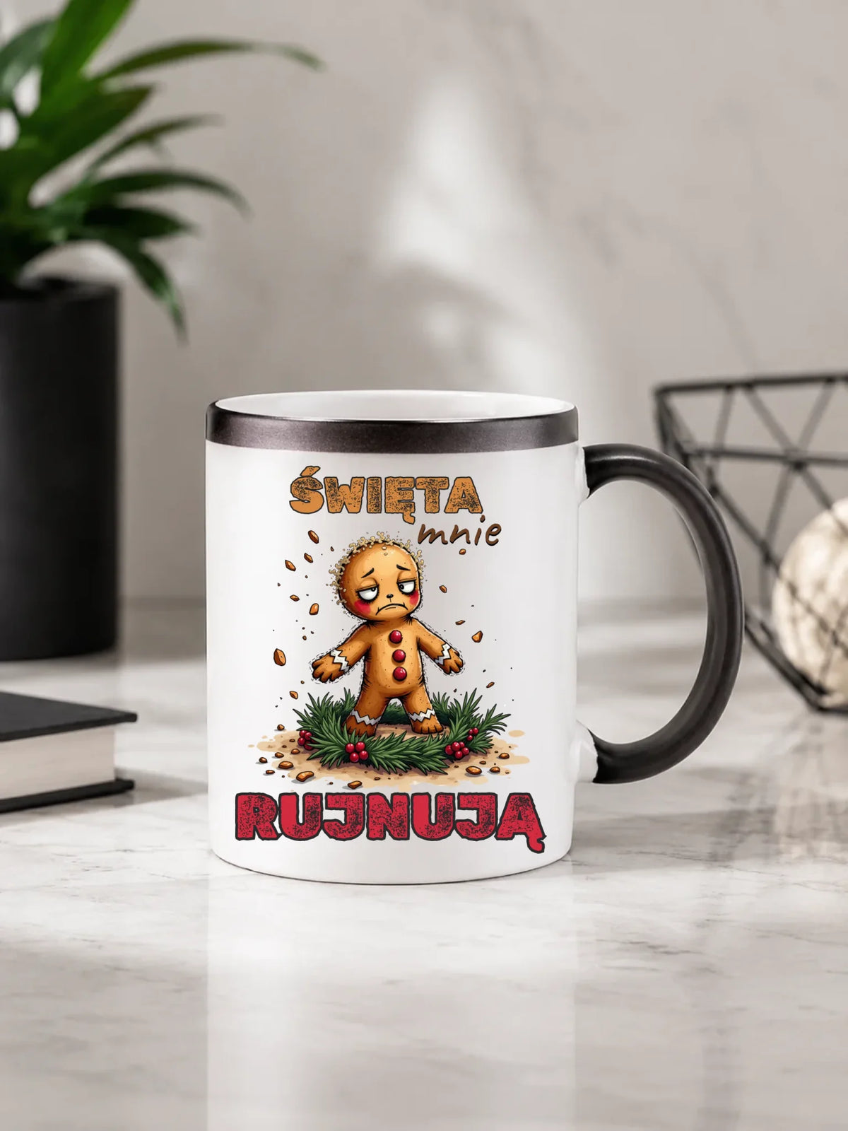 Kubek magiczny świąteczny - Piernik Święta mnie rujnują BN143