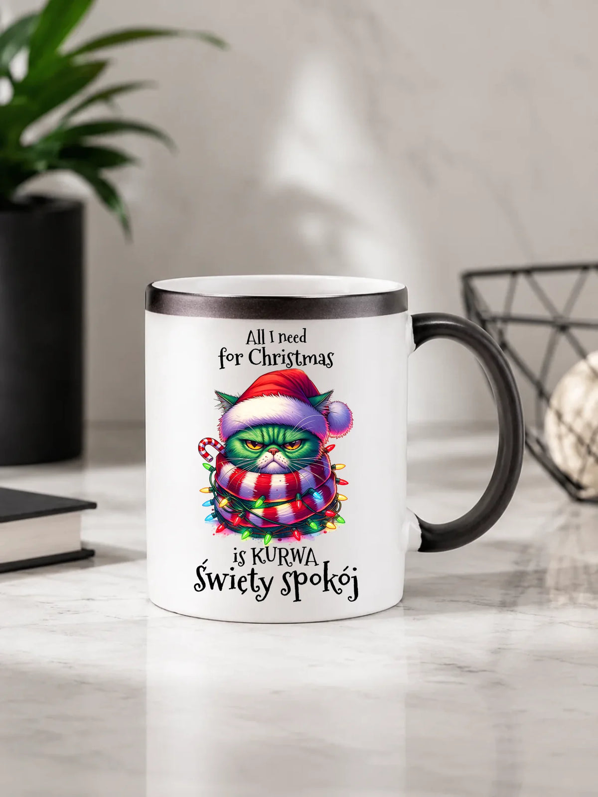 Kubek magiczny świąteczny - All I need for Christmas is ku*wa święty spokój - bez cenzury BN101