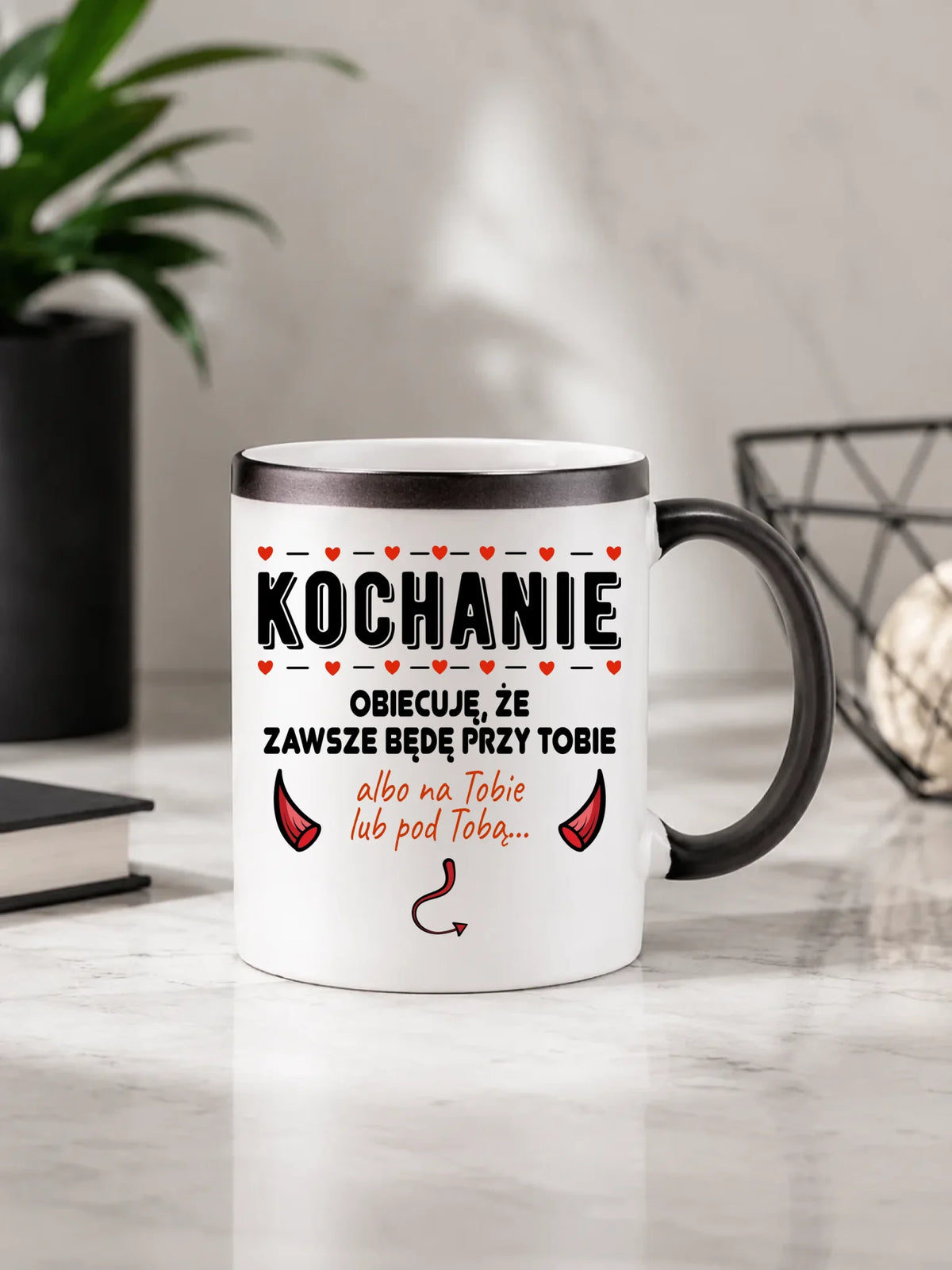 Kubek magiczny dla par - Obiecuję, że zawsze będę przy Tobie W50