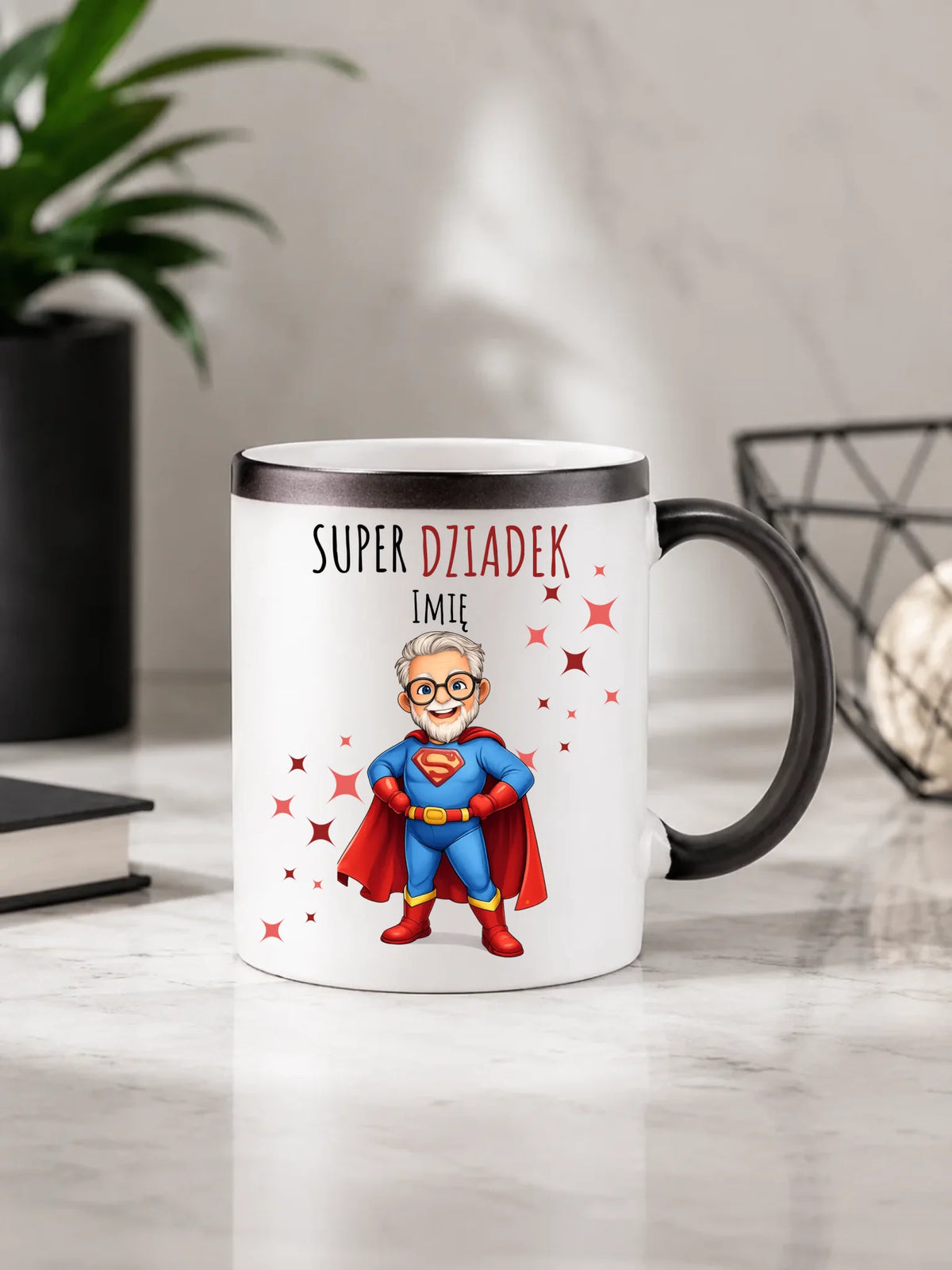 Kubek magiczny dla dziadka - Super Dziadek - personalizowany D02