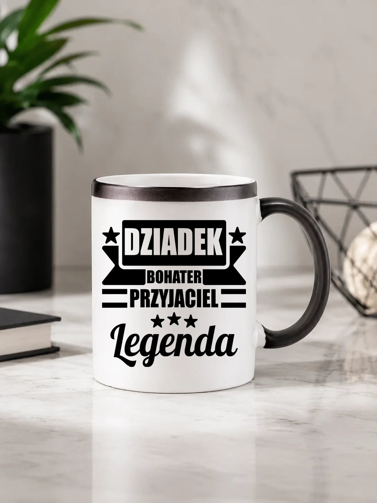 Kubek magiczny dla dziadka - Bohater przyjaciel legenda D20