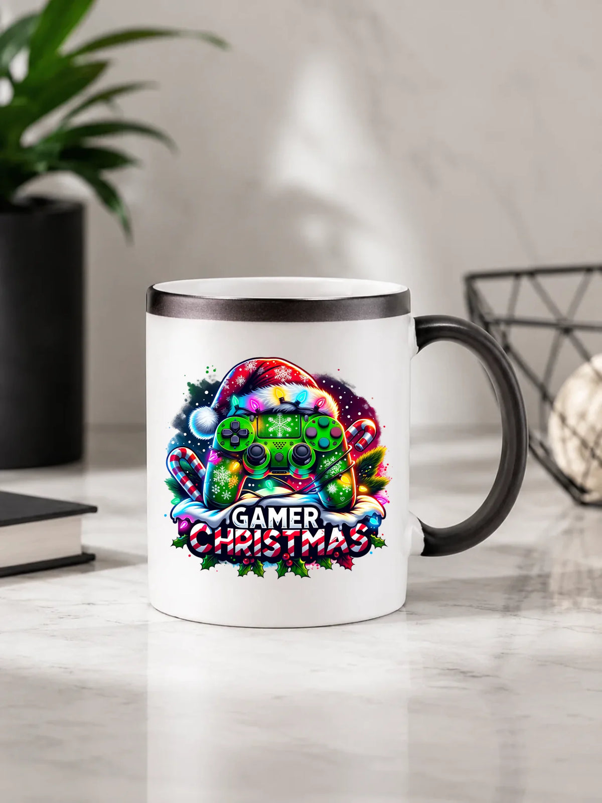 Kubek magiczny świąteczny - prezent dla gracza - Christmas gamer BN22