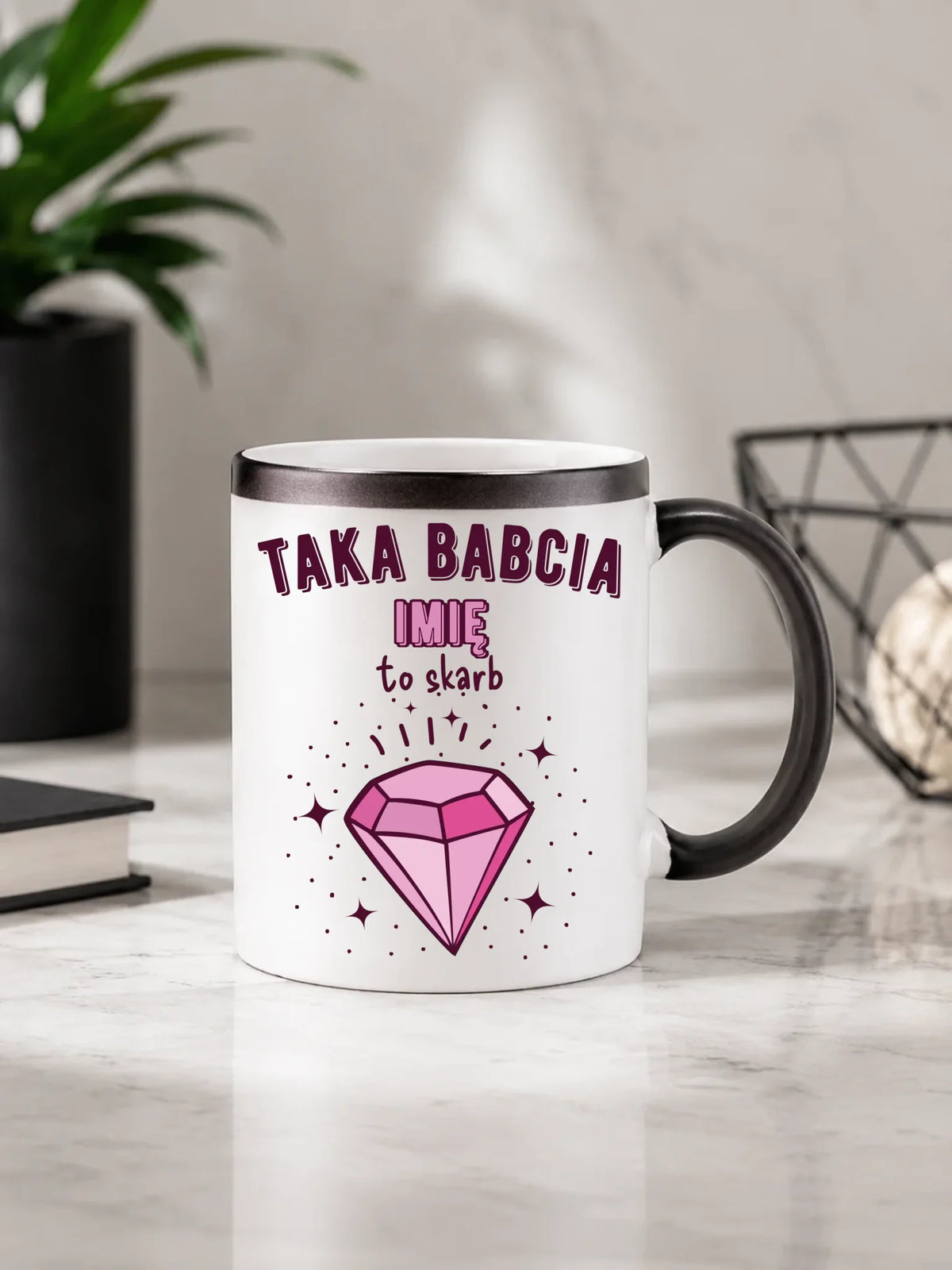 Kubek magiczny dla babci - Taka Babcia to skarb - personalizowany B06