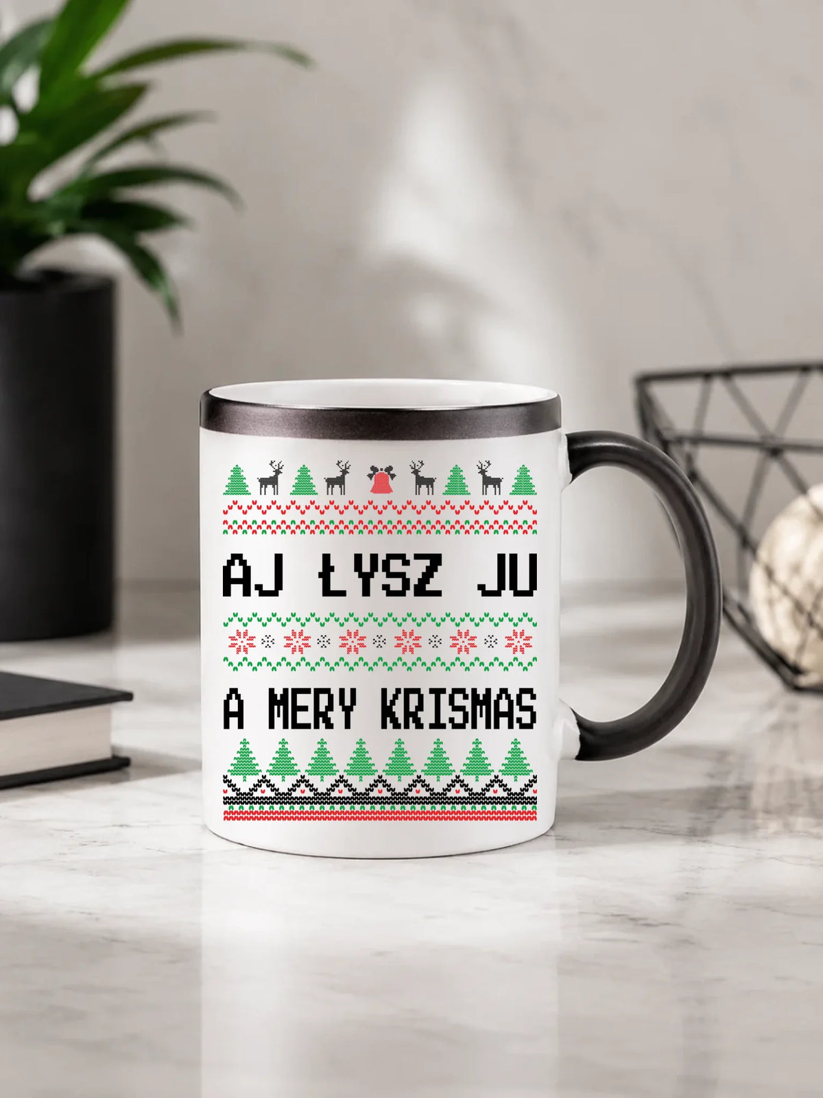 Kubek magiczny świąteczny - Aj łysz ju a mery krismas BN12