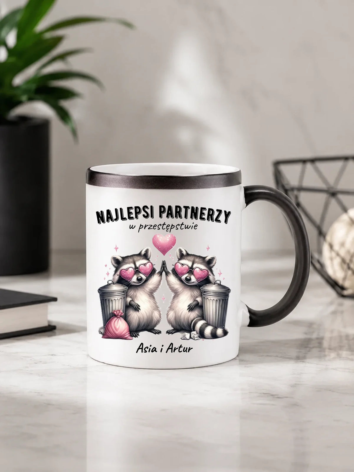 Kubek magiczny dla par - Najlepsi partnerzy w przestępstwie - personalizowany W27