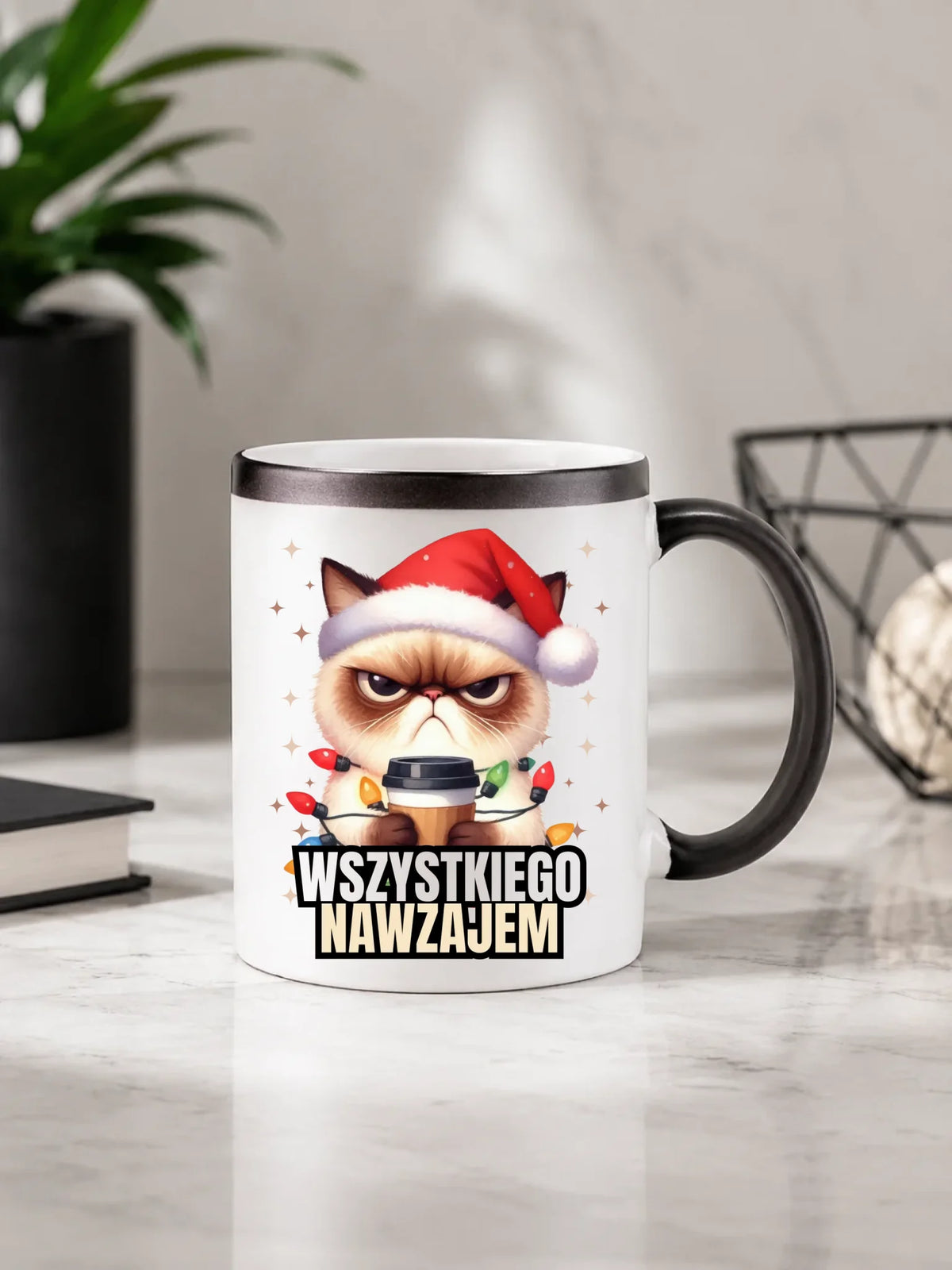 Kubek magiczny świąteczny - Grumpy Cat Wszystkiego nawzajem BN33