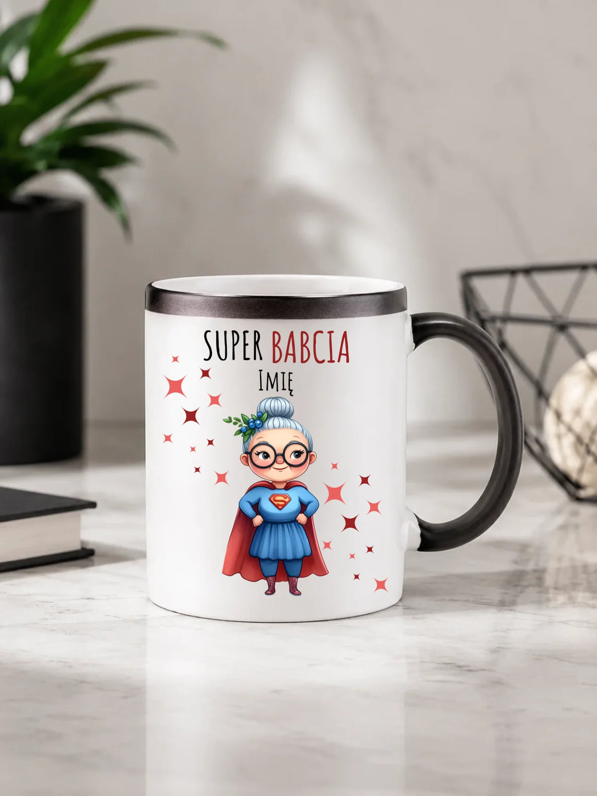 Kubek magiczny dla babci - Super Babcia - personalizowany B02