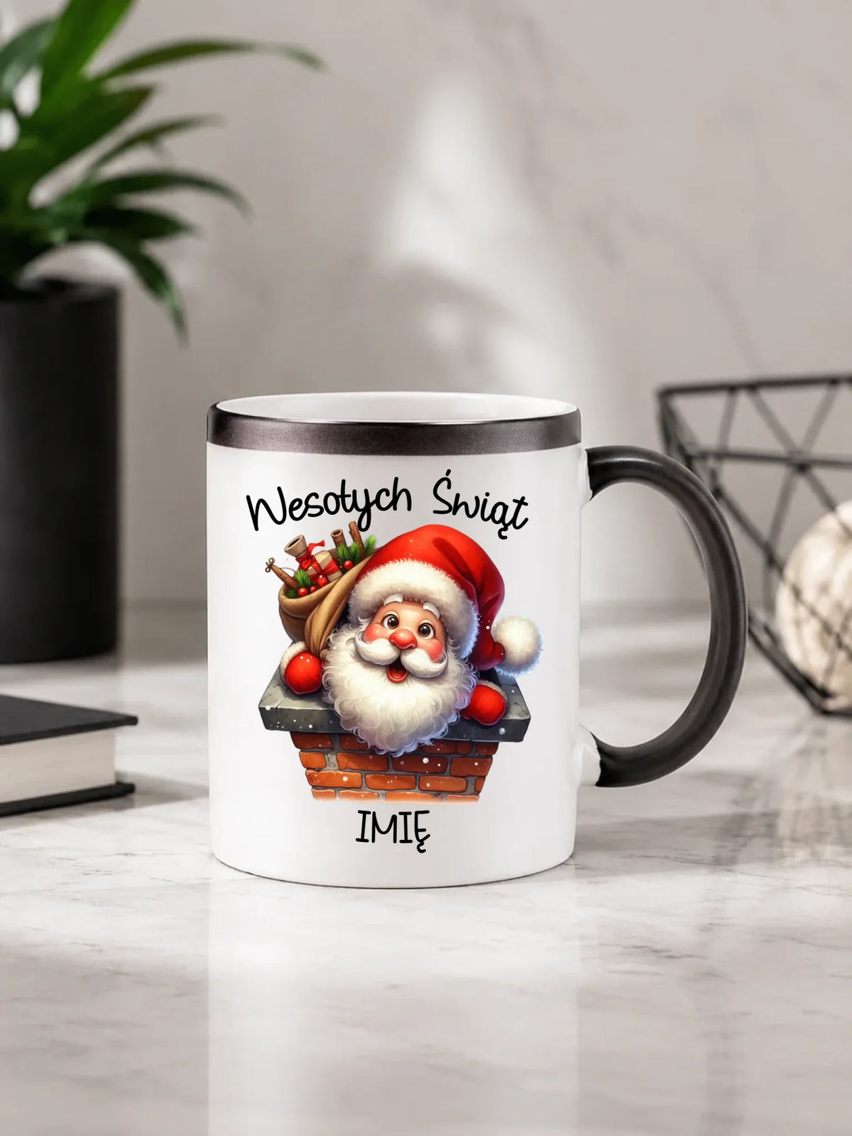 Kubek magiczny świąteczny - prezent na Mikołajki Mikołaj - personalizowany BN08