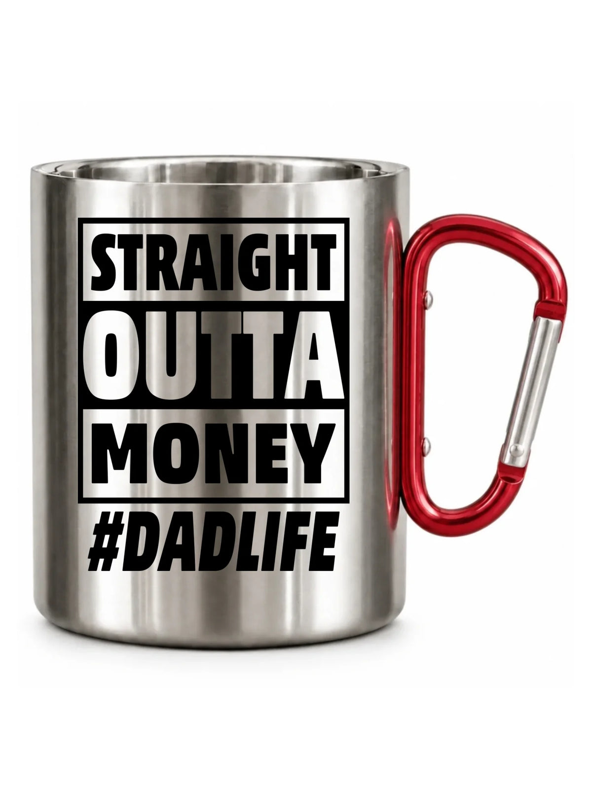 Straight outta money #dadlife | Metalowy kubek dla taty DT79