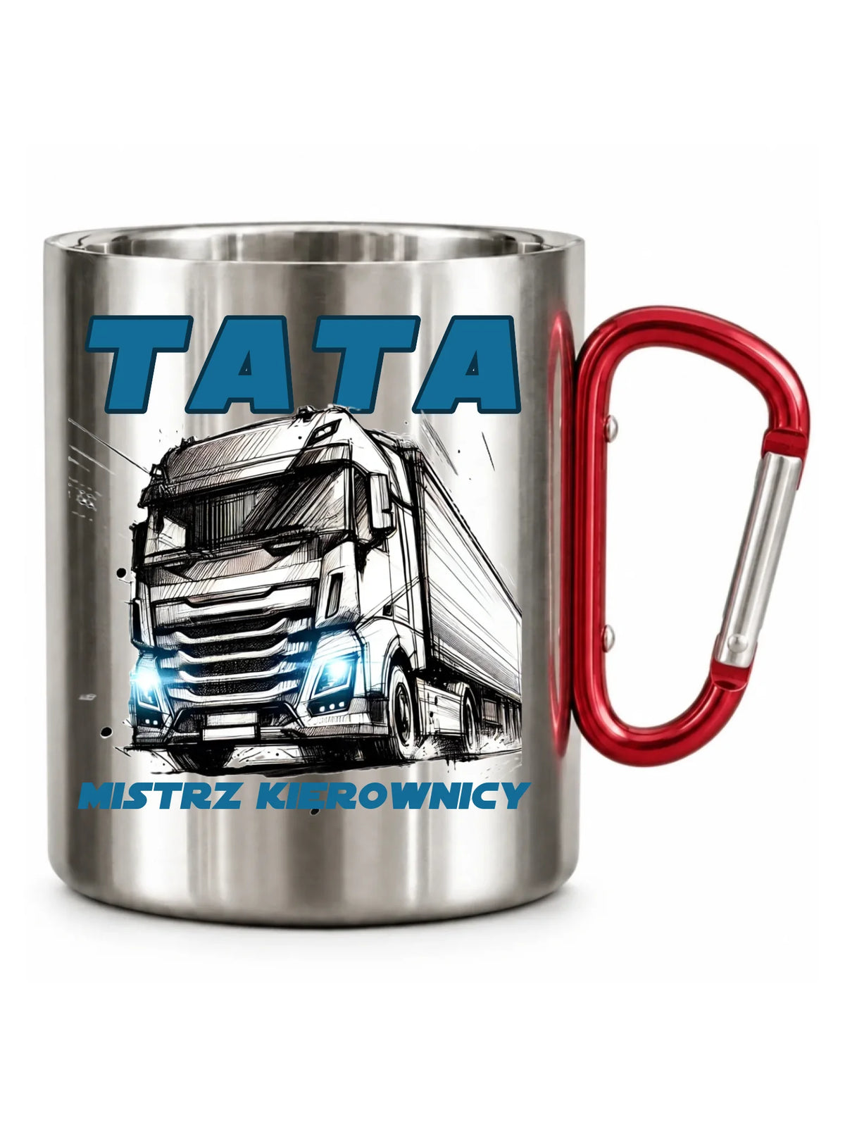 Mistrz kierownicy | Metalowy kubek prezent dla taty kierowcy ciężarówki DT80