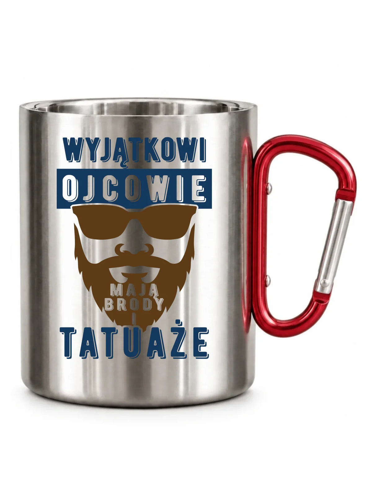 Wyjątkowi ojcowie mają brody i tatuaże | Metalowy kubek dla taty DT73