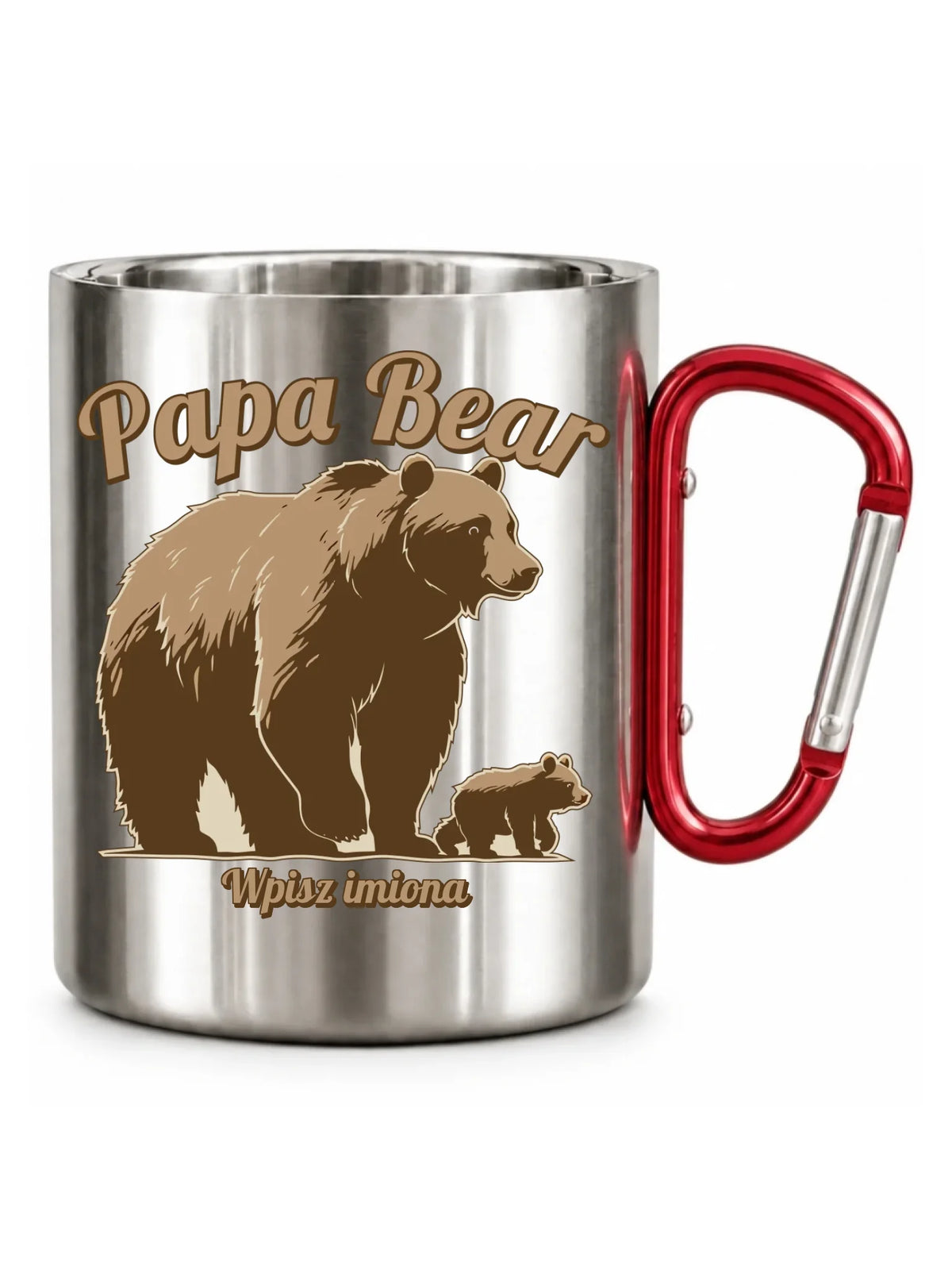 Papa Bear imiona | Metalowy kubek dla taty DT50