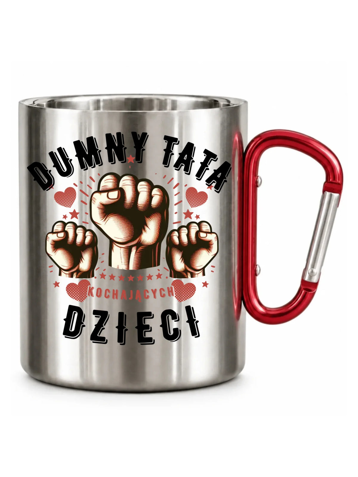 Dumny tata kochających dzieci | Metalowy kubek dla taty DT44