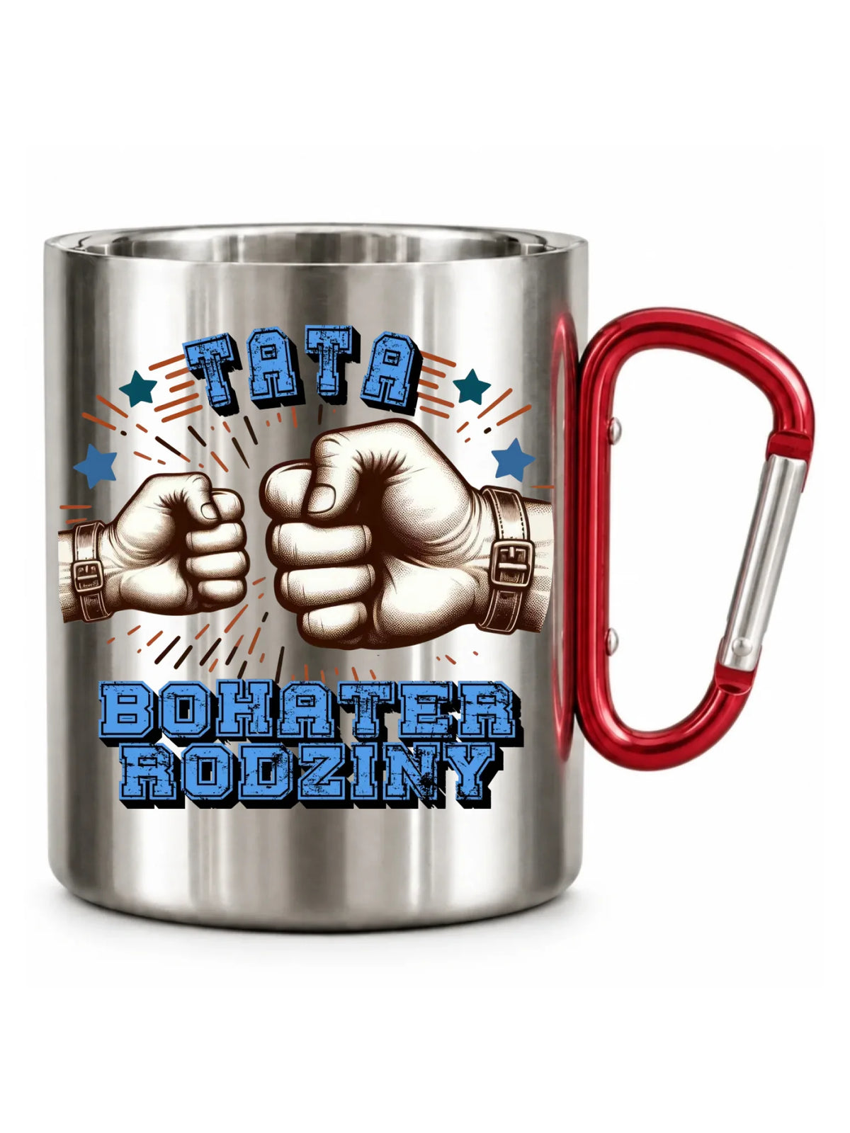 Tata bohater rodziny | Metalowy kubek dla taty DT45