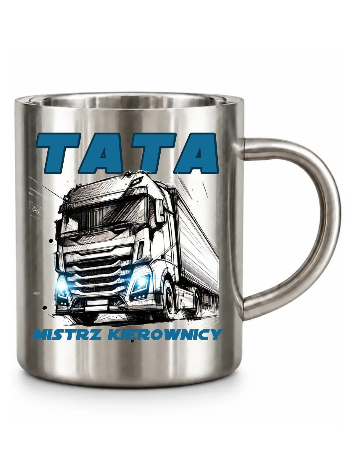 Mistrz kierownicy | Metalowy kubek prezent dla taty kierowcy ciężarówki DT80