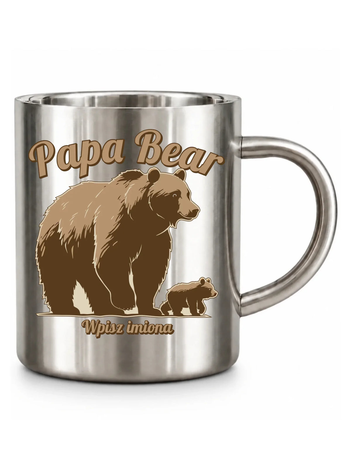 Papa Bear imiona | Metalowy kubek dla taty DT50