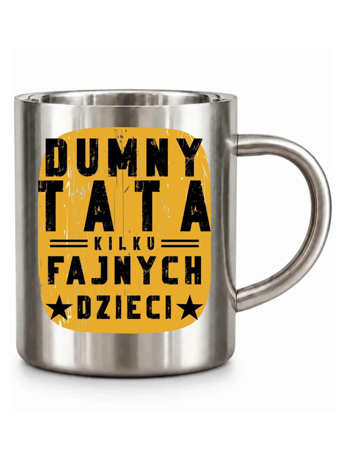 Dumny tata kilku fajnych dzieci | Metalowy kubek dla taty DT60