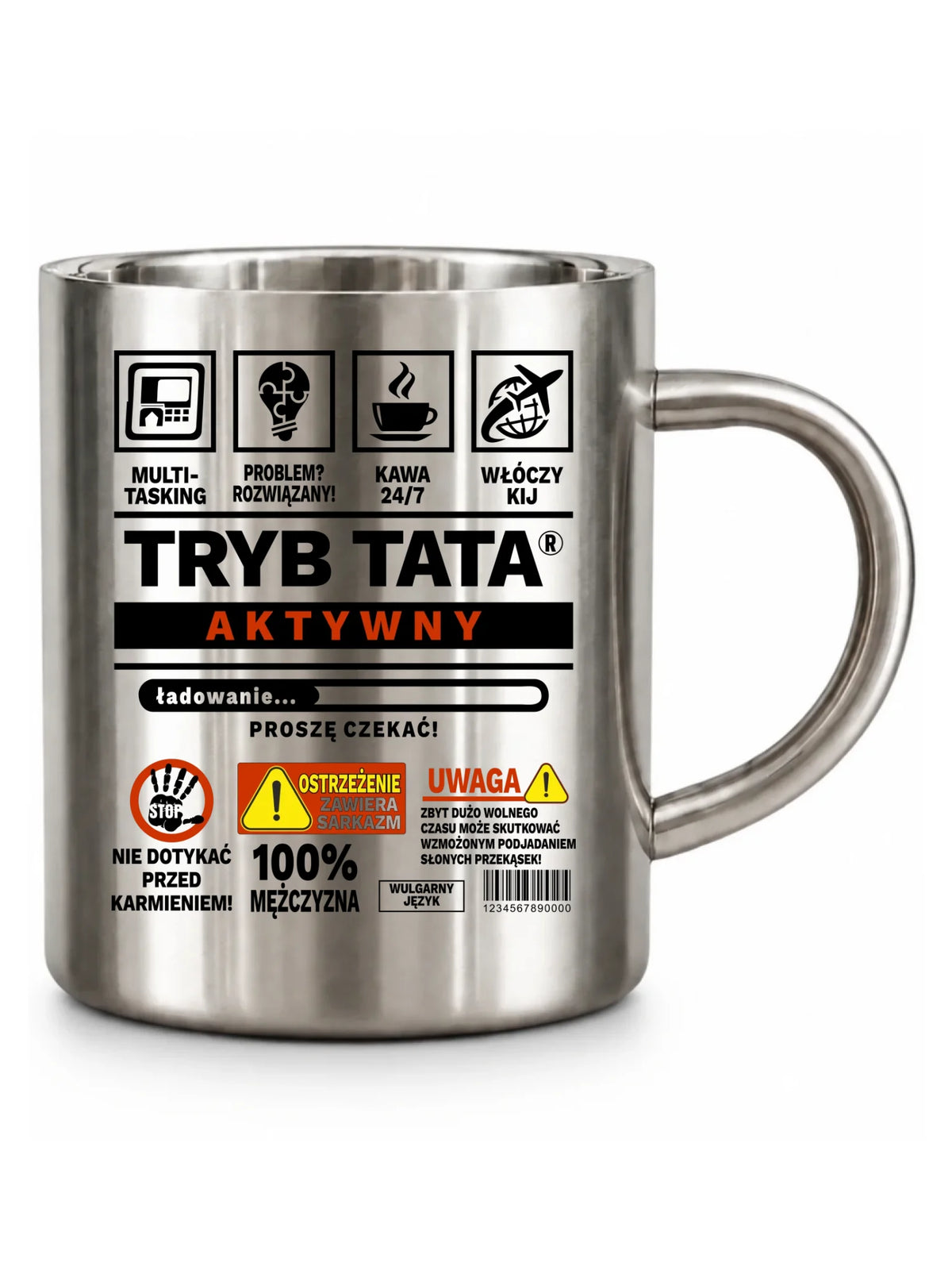 Tryb tata aktywny | Metalowy kubek prezent dla taty DT51