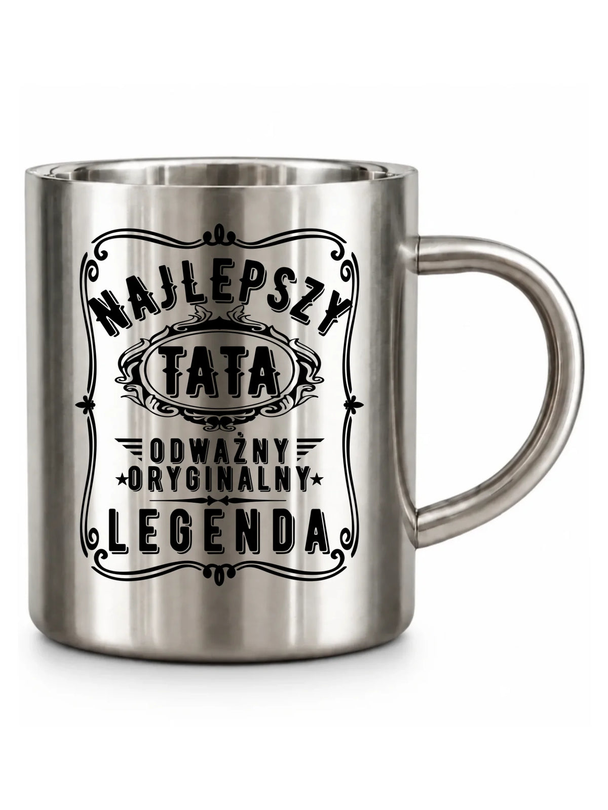 Najlepszy tata legenda | Kubek metalowy prezent dla taty DT47