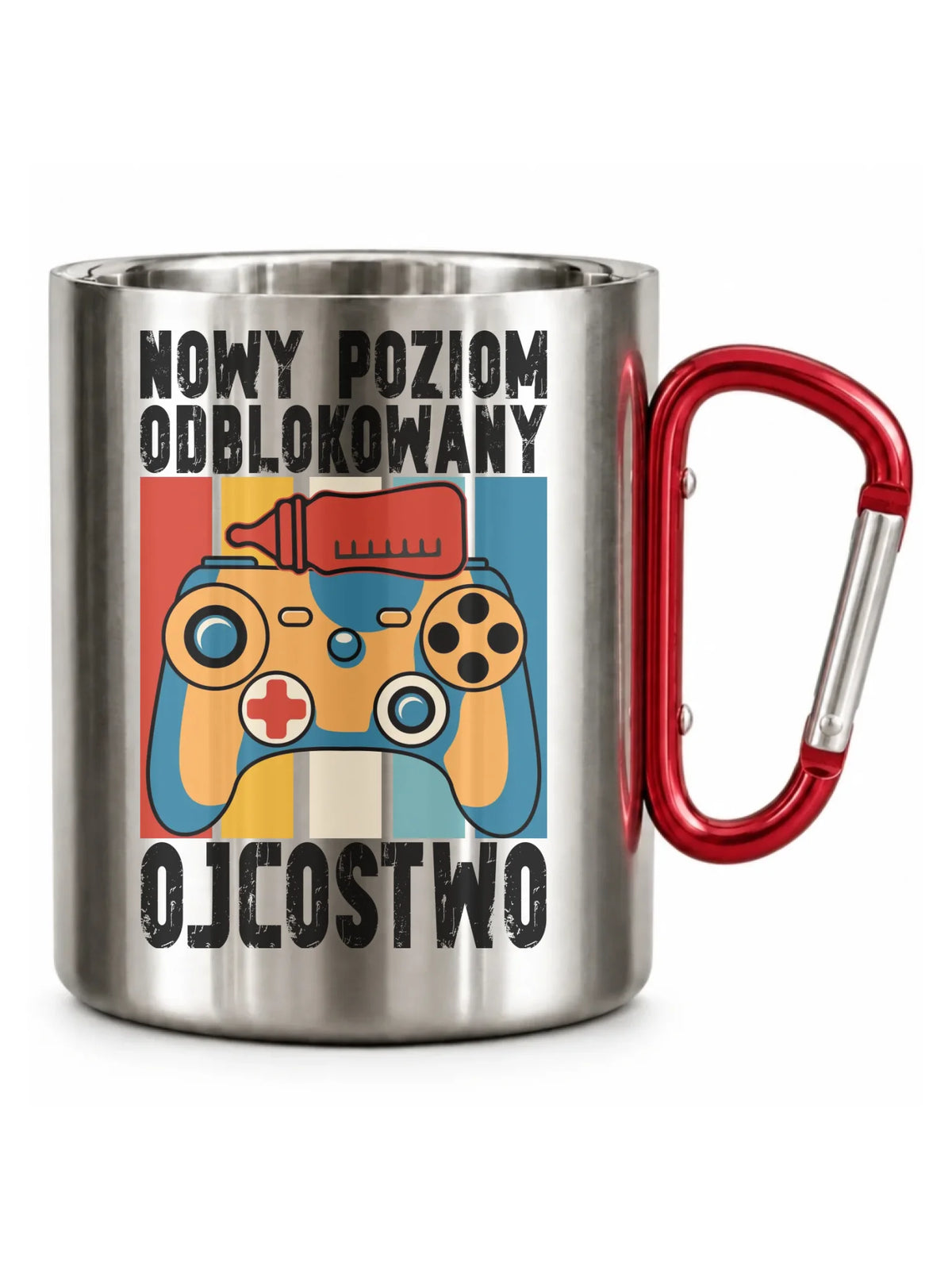 Kubek turystyczny dla młodego taty gamera - Nowy poziom odblokowany DT24