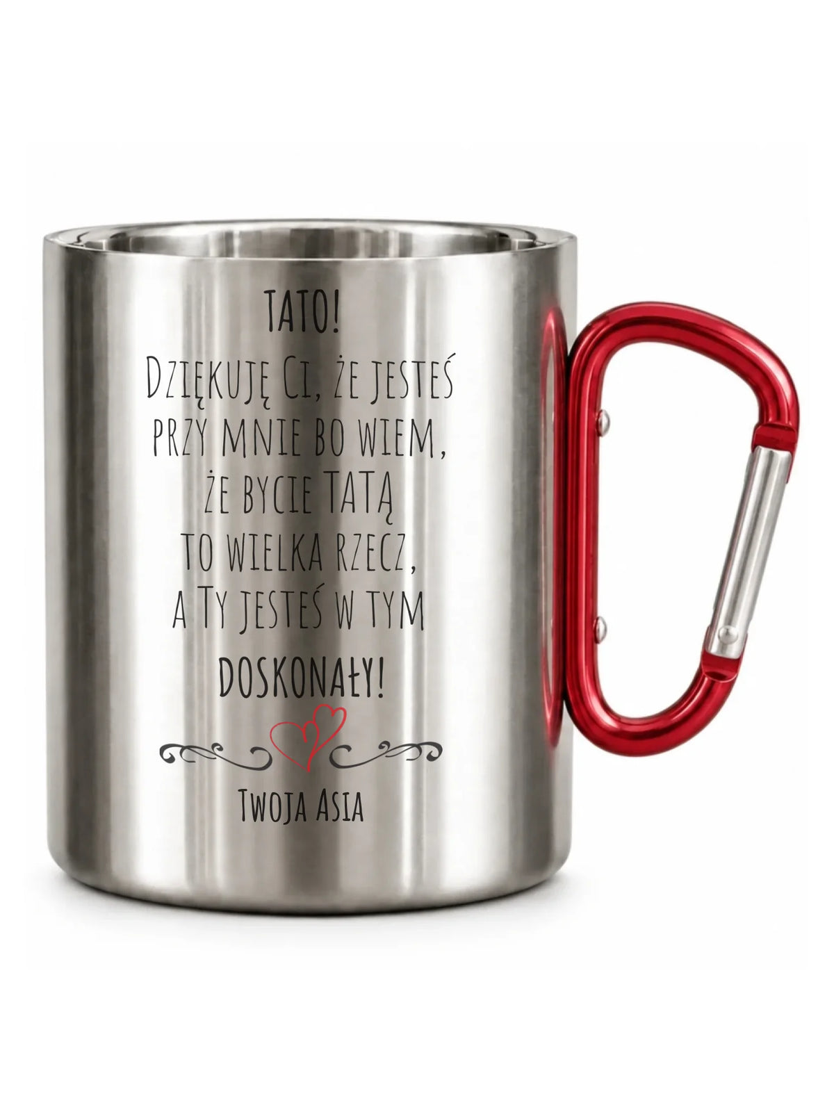 Kubek turystyczny dla taty z podziękowaniem - Tato jesteś doskonały - personalizowany DT19