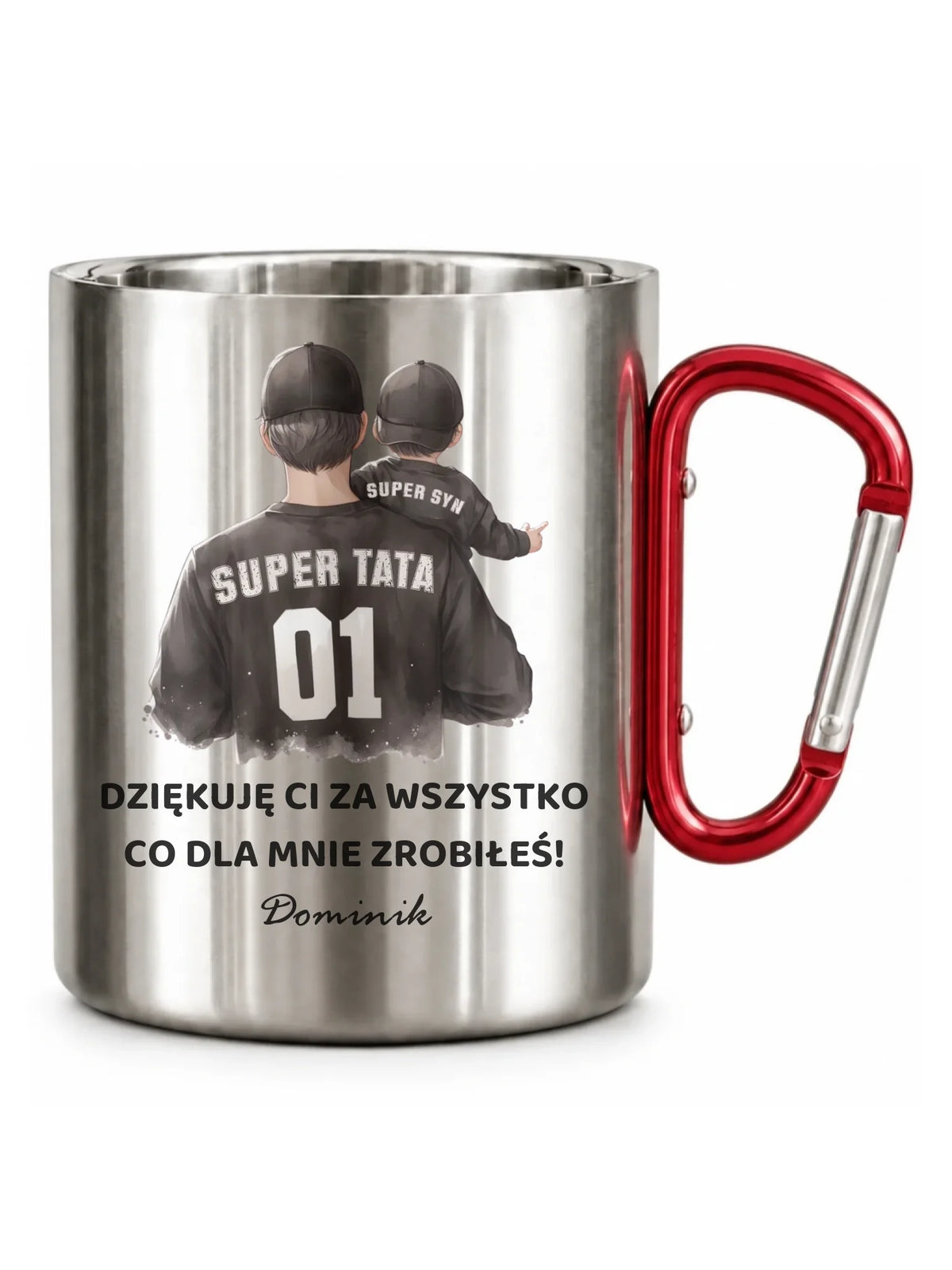 Kubek turystyczny dla taty od syna - Dziękuję Ci Tato - personalizowany DT14