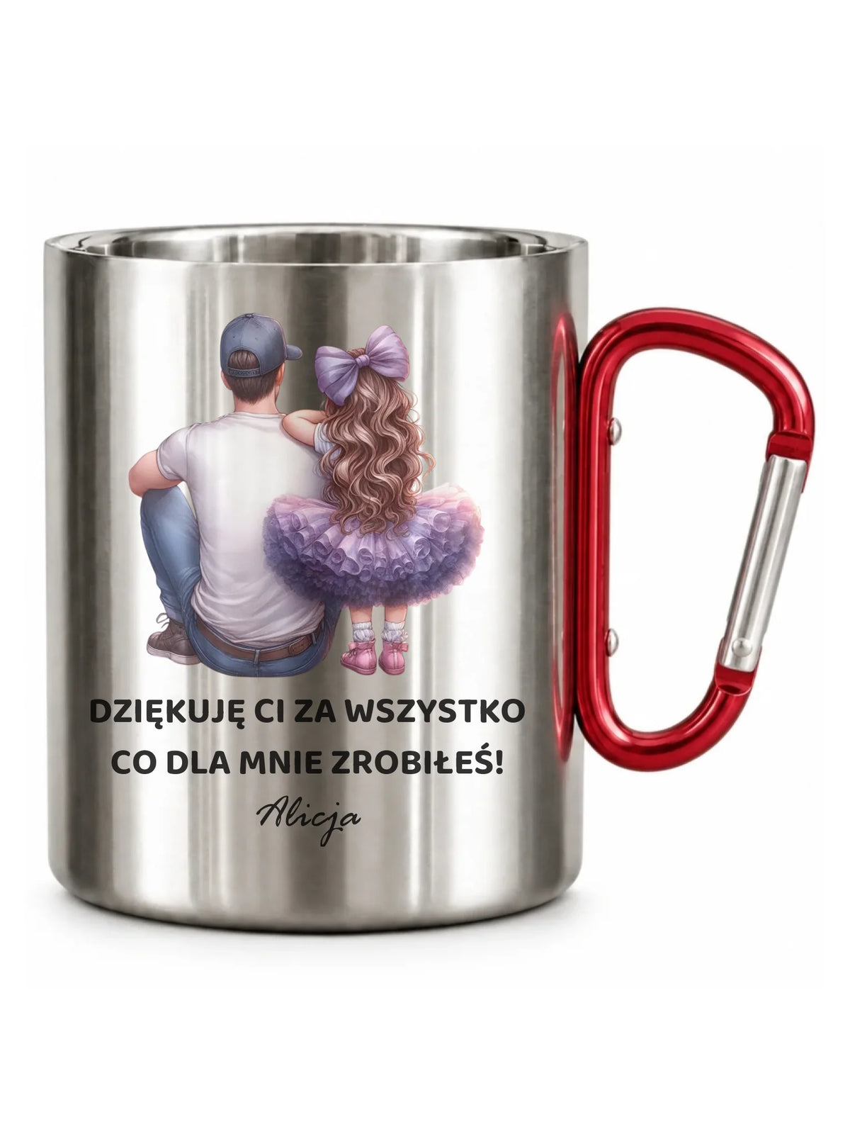 Kubek turystyczny dla taty od córki - Dziękuję Ci Tato - personalizowany DT14
