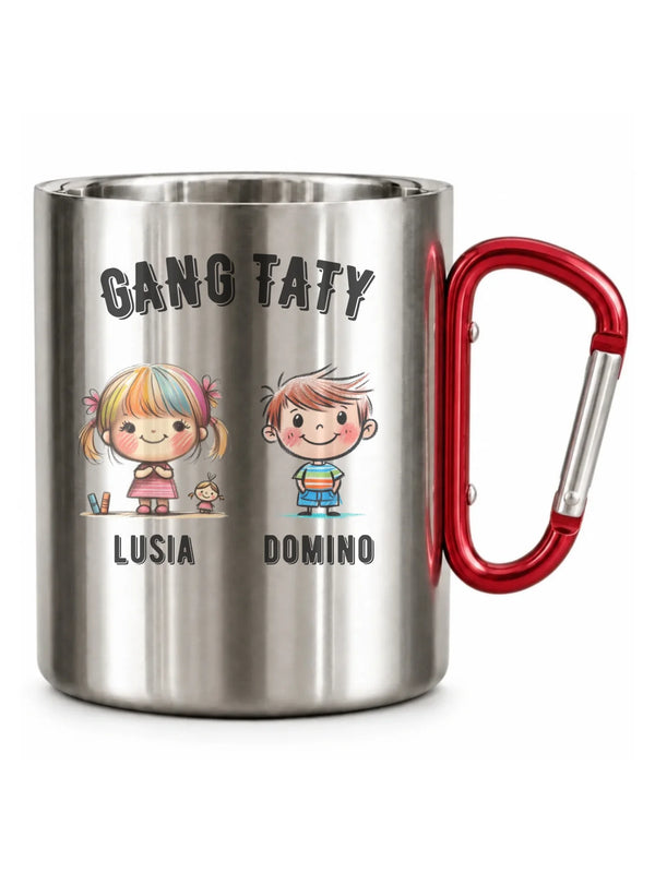 Kubek turystyczny dla taty z imionami dzieci - Gang taty - personalizowany DT09