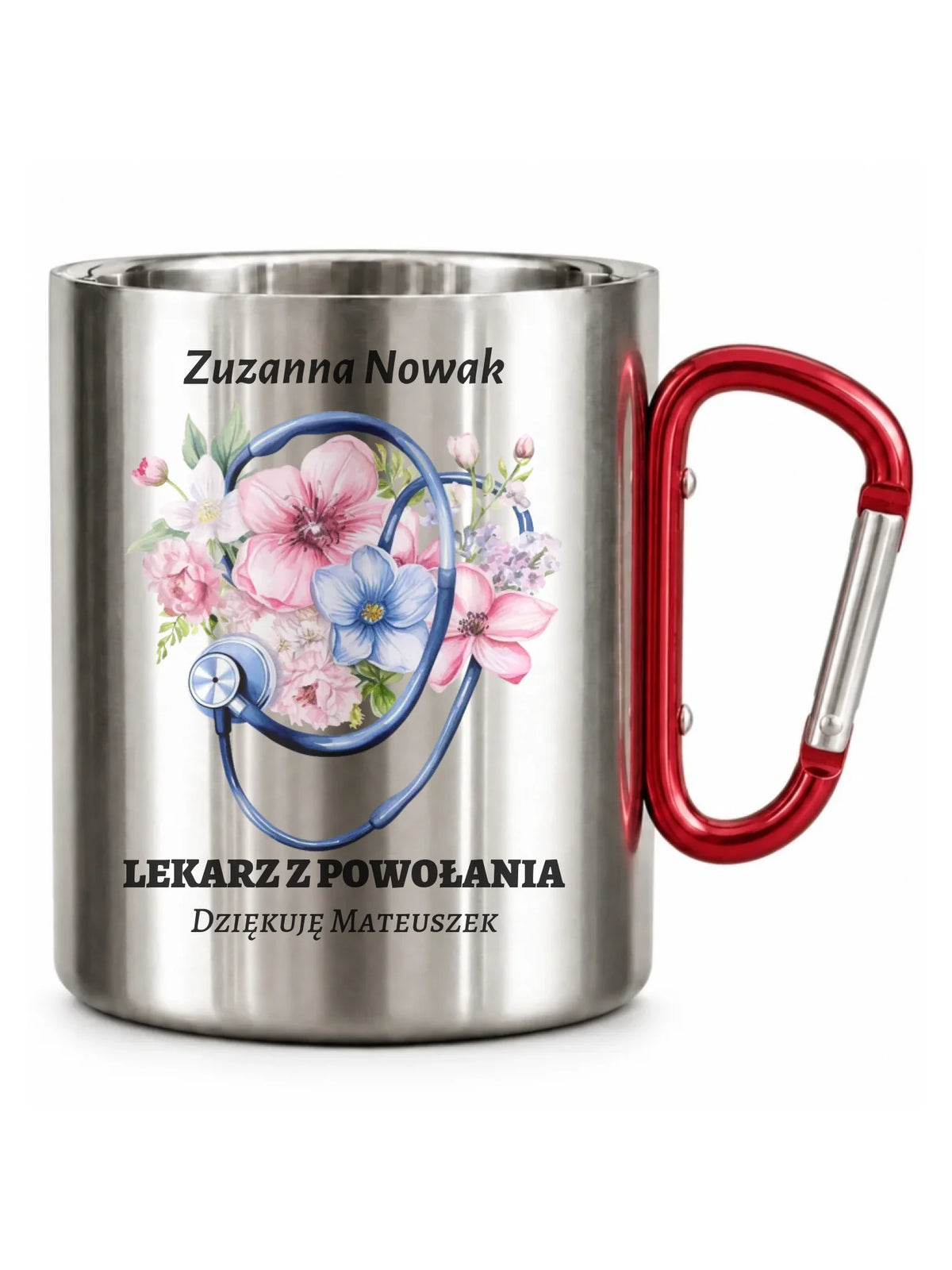 Kubek turystyczny dla lekarza - Lekarz z powołania - personalizowany ZL07