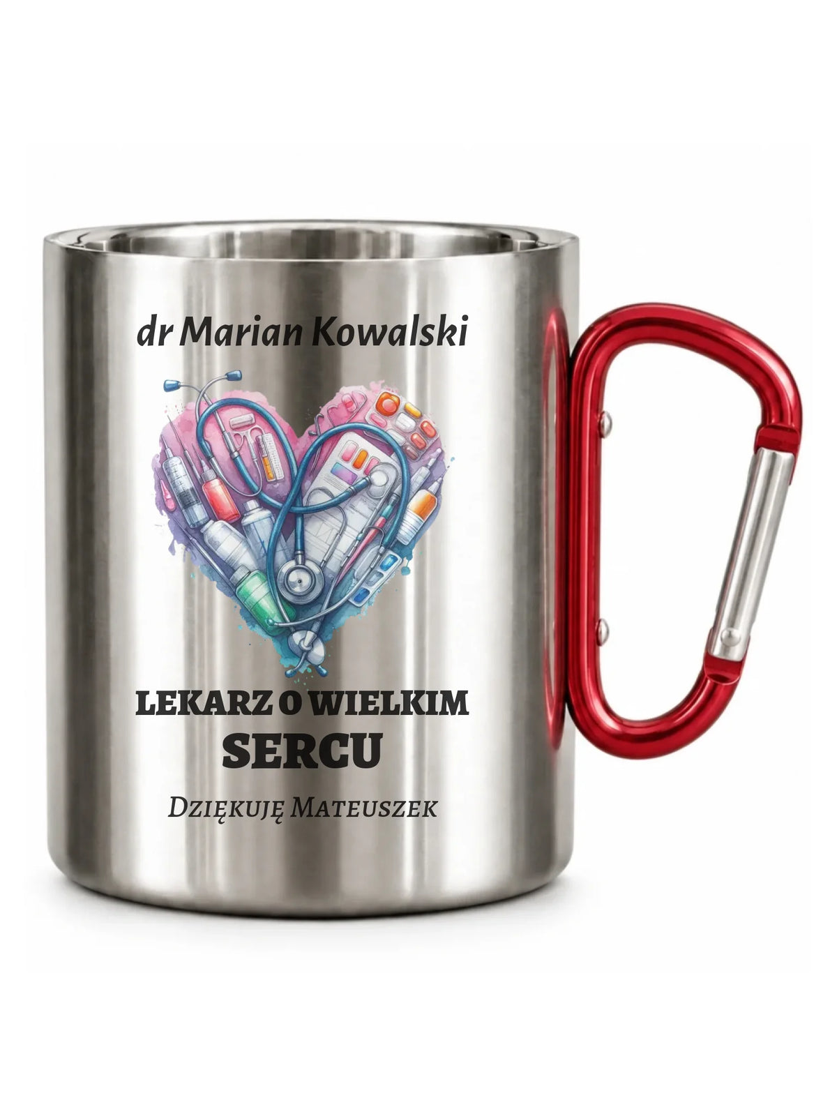 Kubek turystyczny dla lekarza - Lekarz o wielkim sercu - personalizowany ZL02