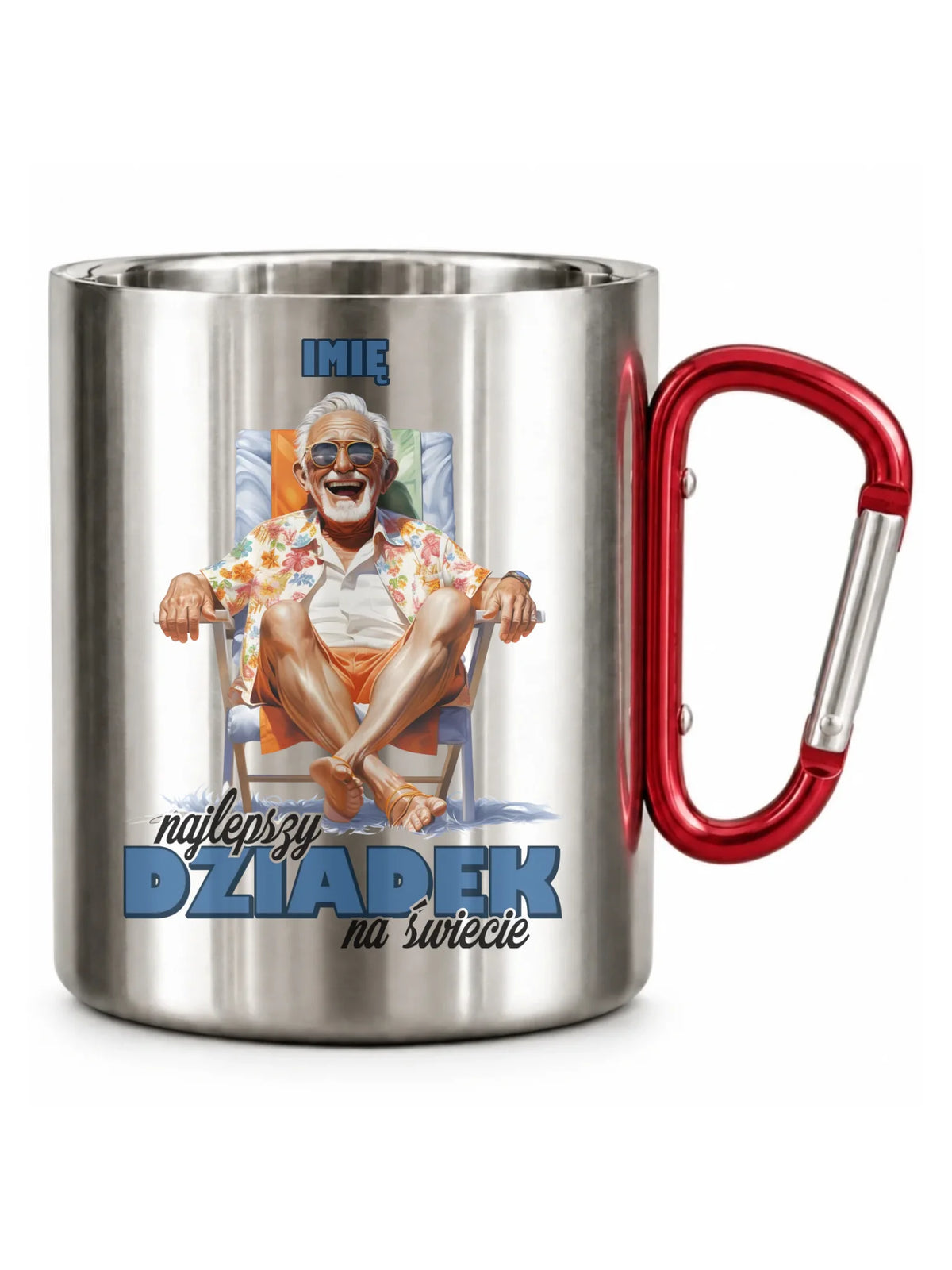 Kubek metalowy dla dziadka - Najlepszy Dziadek na świecie - personalizowany D14