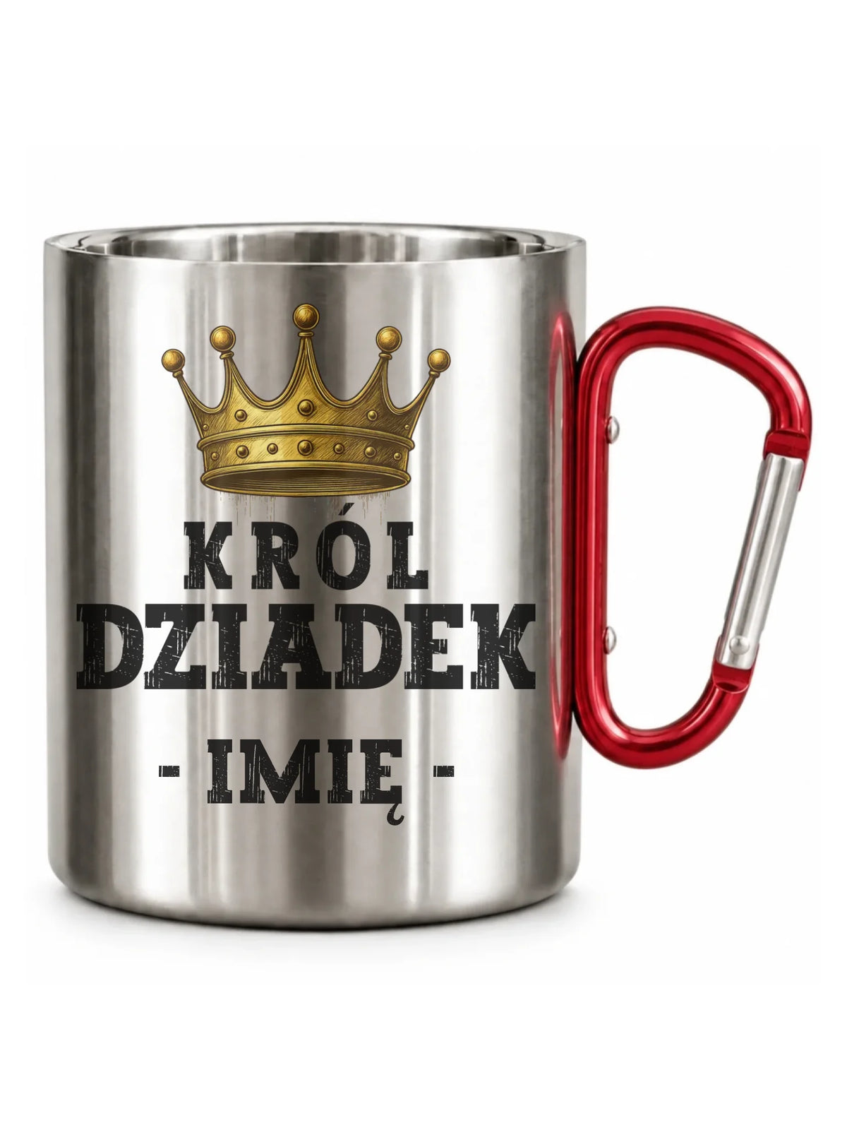 Kubek metalowy dla dziadka - Król Dziadek - personalizowany D17