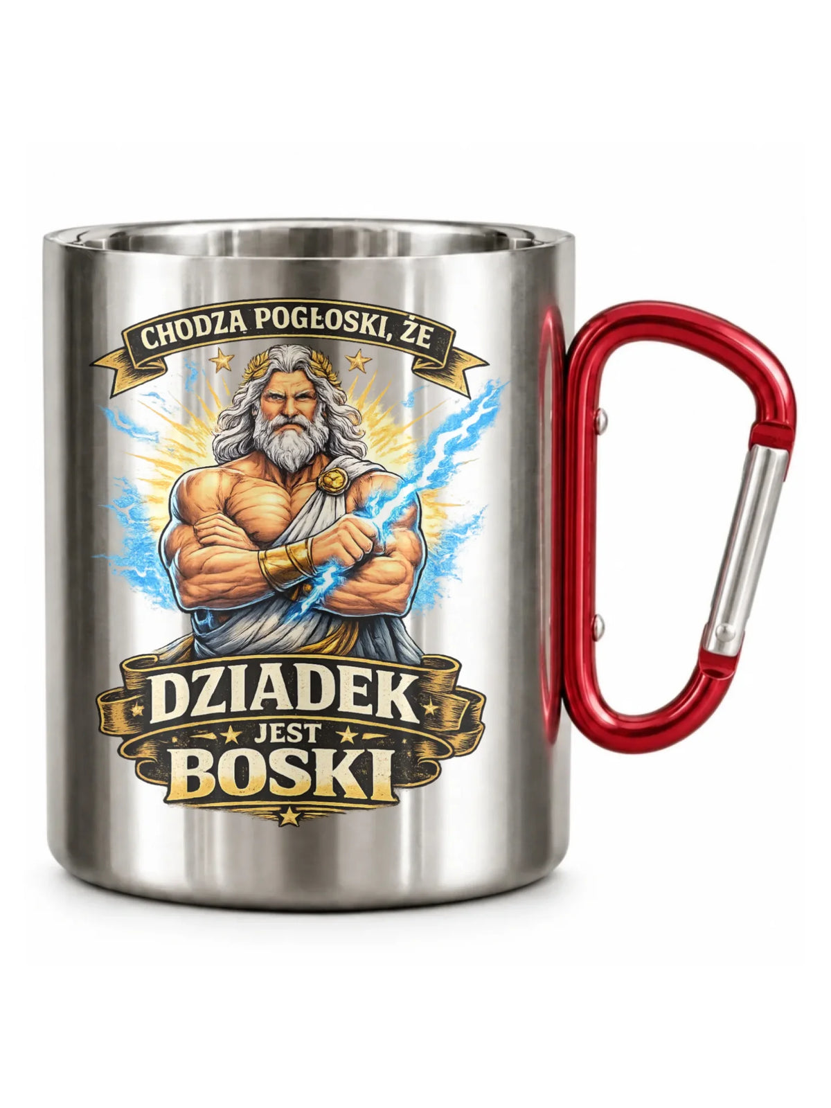 Kubek metalowy dla dziadka - Chodzą pogłoski, że dziadek jest boski D16