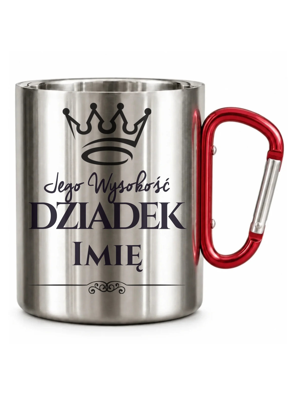 Kubek metalowy dla dziadka - Jego Wysokość dziadek - personalizowany D11